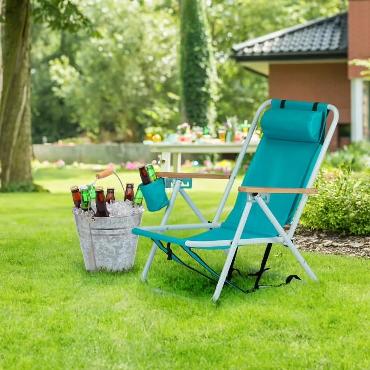 Reliable Beach Chair with Folding, 2 Pack Portable Folding Backpack, Green - Green Model 93AA33