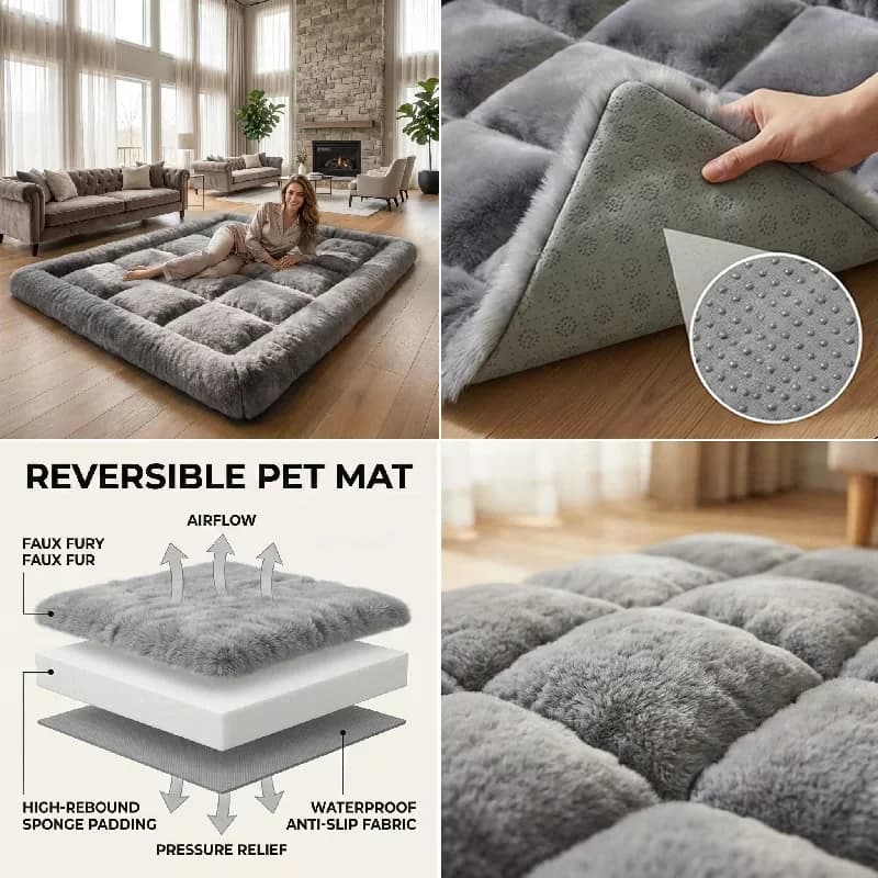 Premium Mattresses Accessory with Non-Slip Backing, Suitable - Suede Imitation, Flannel for Guest Room, Camping Model 79A73D
