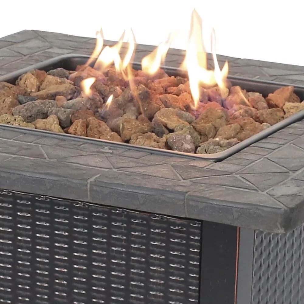 Reliable Outdoor Heating with Fade Resistant, Adjustable Flame - Black Steel, Stainless Steel Model 7F3490