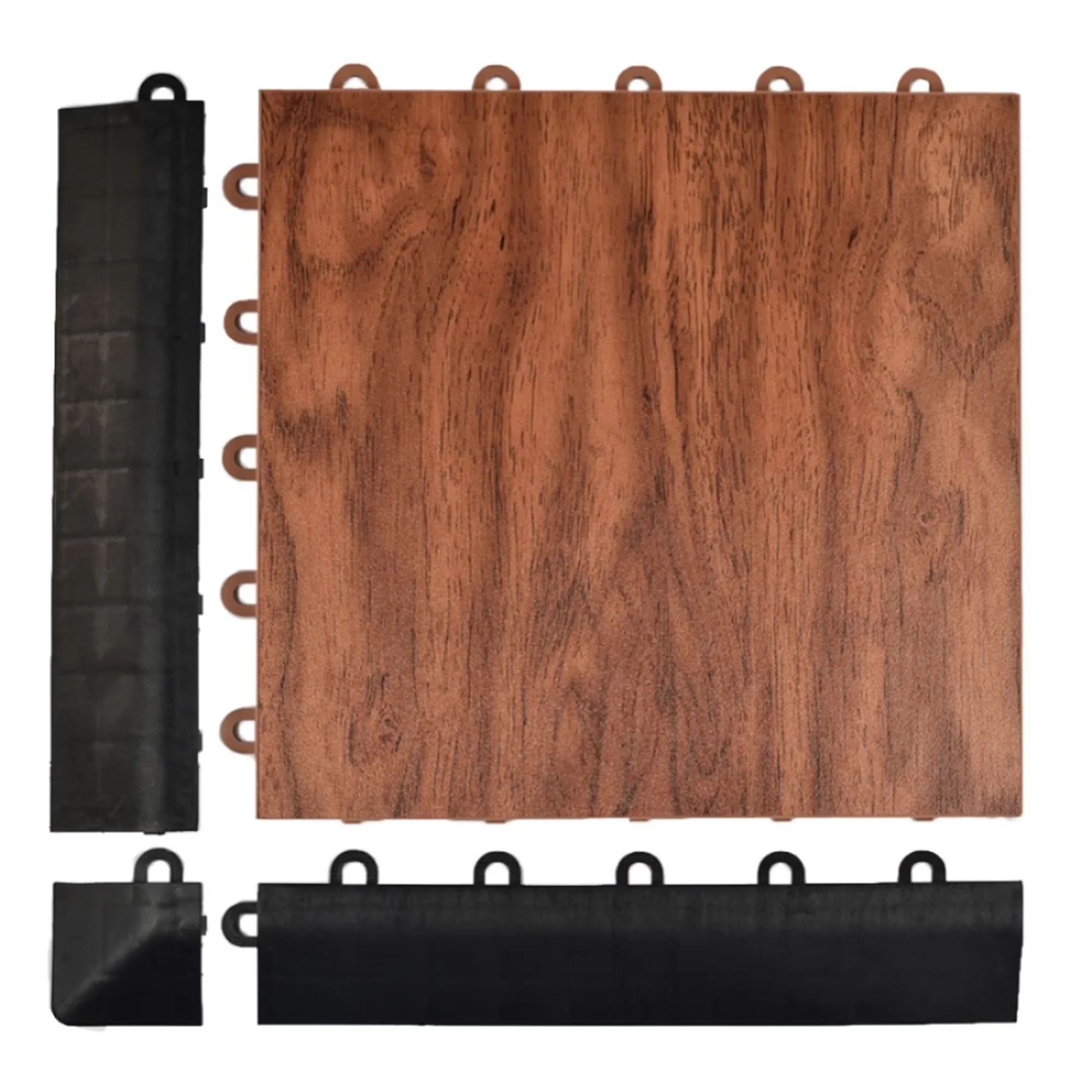 Classic Grey Vinyl Flooring Vinyl Plank Flooring with Interlocking, Female - Laminate Black Model 34EDDE