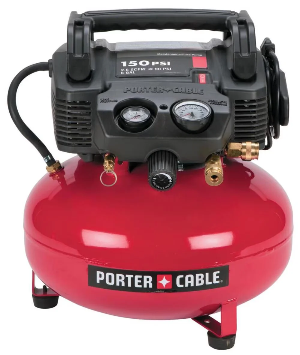 Durable Air Tools Compressor with Adjustable, Garage item, C2002 6-Gallon Pancake - Multi Beige Model 8B4AFC