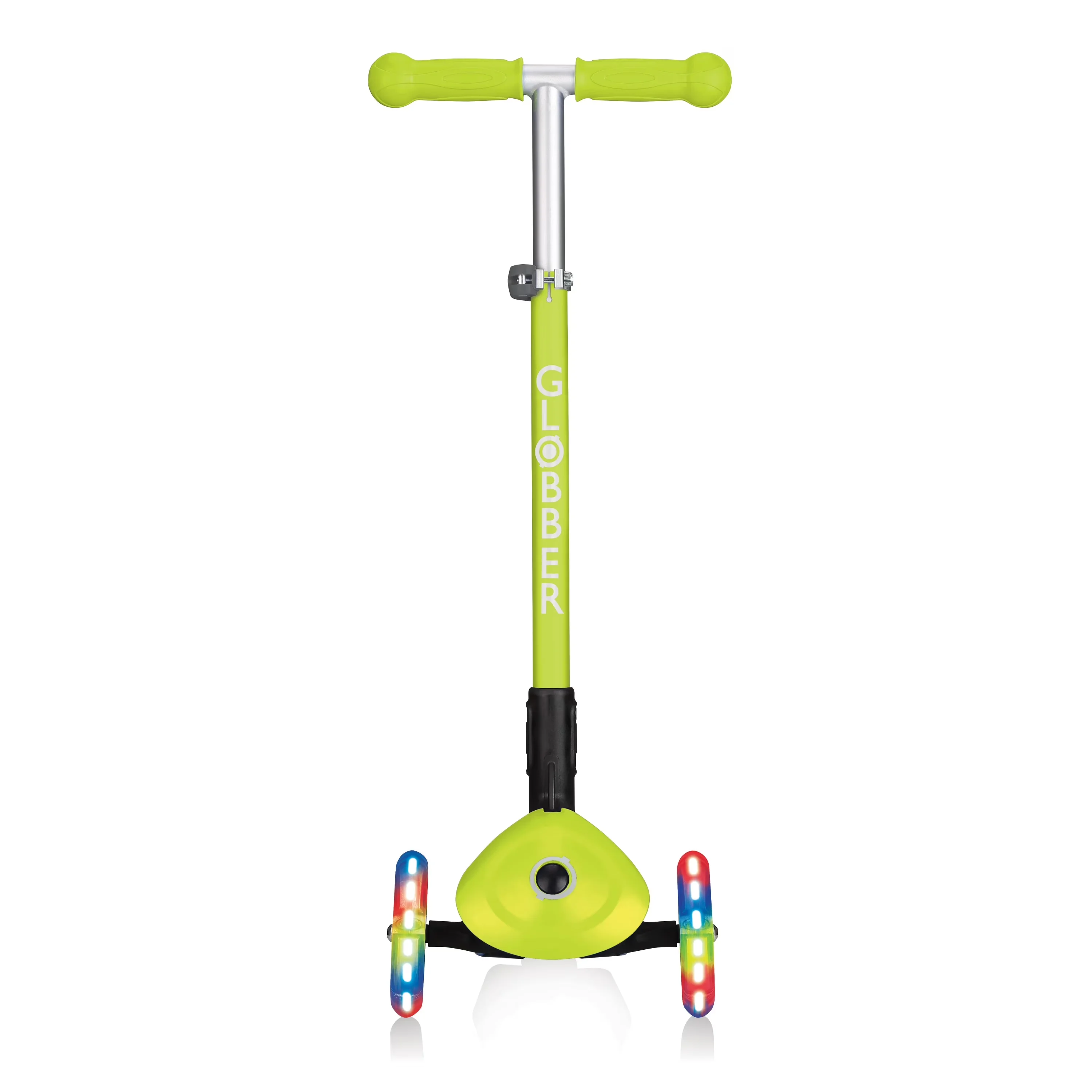 Durable Scooter with Foldable, Lime Green, Motion-activated lights on the wheels - Metal; Rubber Green Model DEBDC5