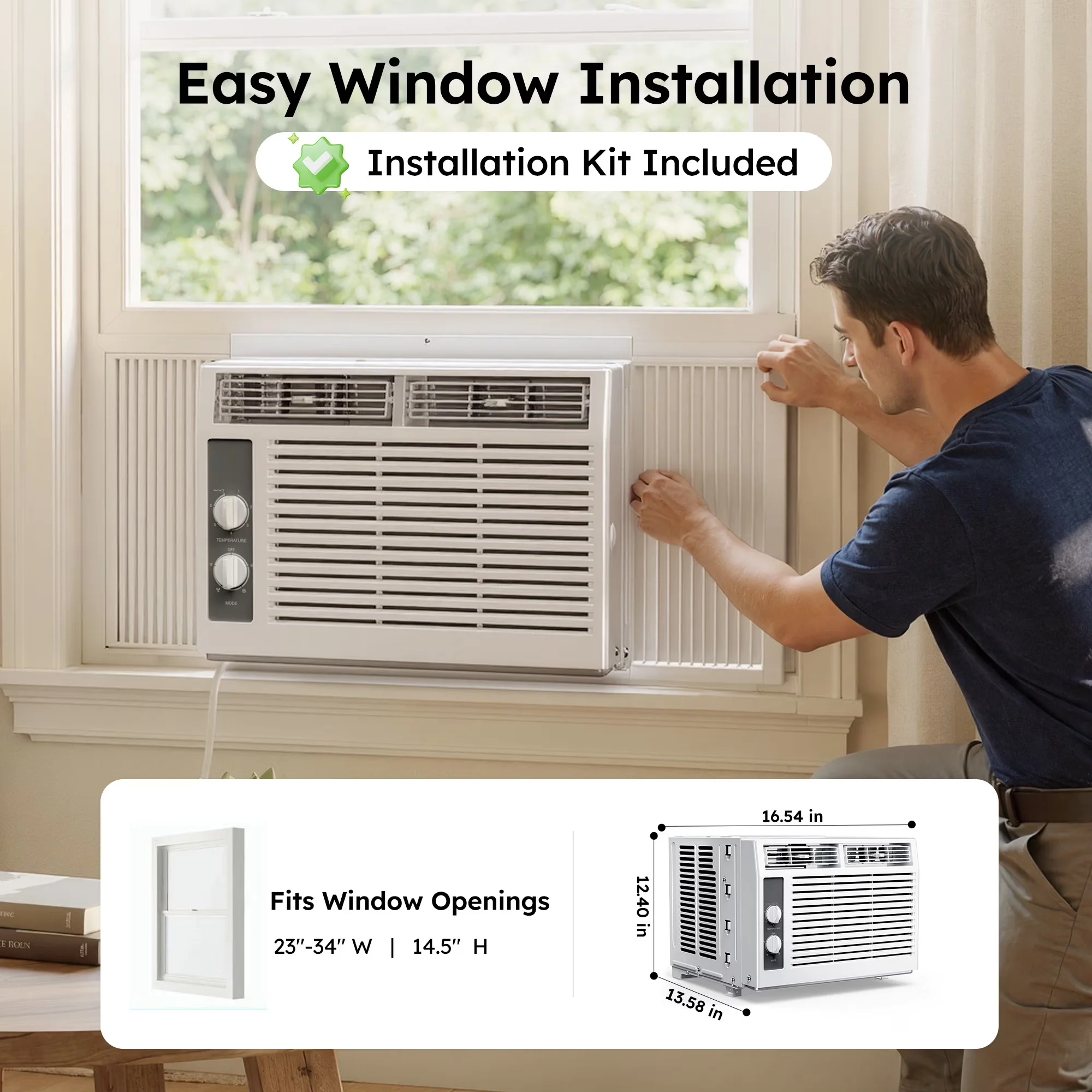 Stylish Air Conditioner with 5000 BTU, 5000 BTU Window, Without Remote Control - Model BB55FE
