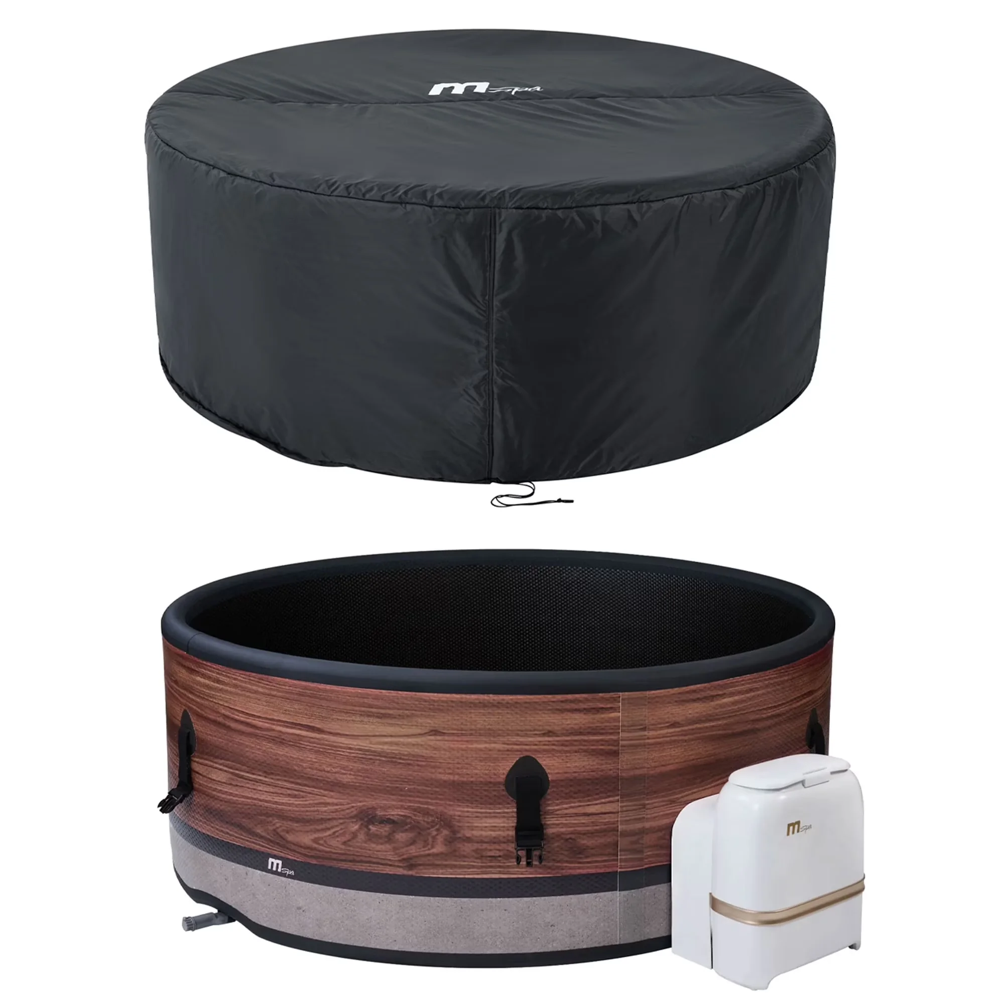 Hot Tub Stylish with MSpa Round Inflatable Bubble Spa, Duet, w/ Energy Efficient Cover - Model 52FE97