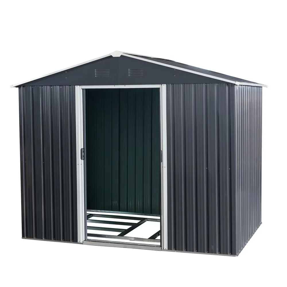 Shed Stylish with Uv Resistant, Steel Foundation, Outdoor Utility - Iron Black Model C2C1F0