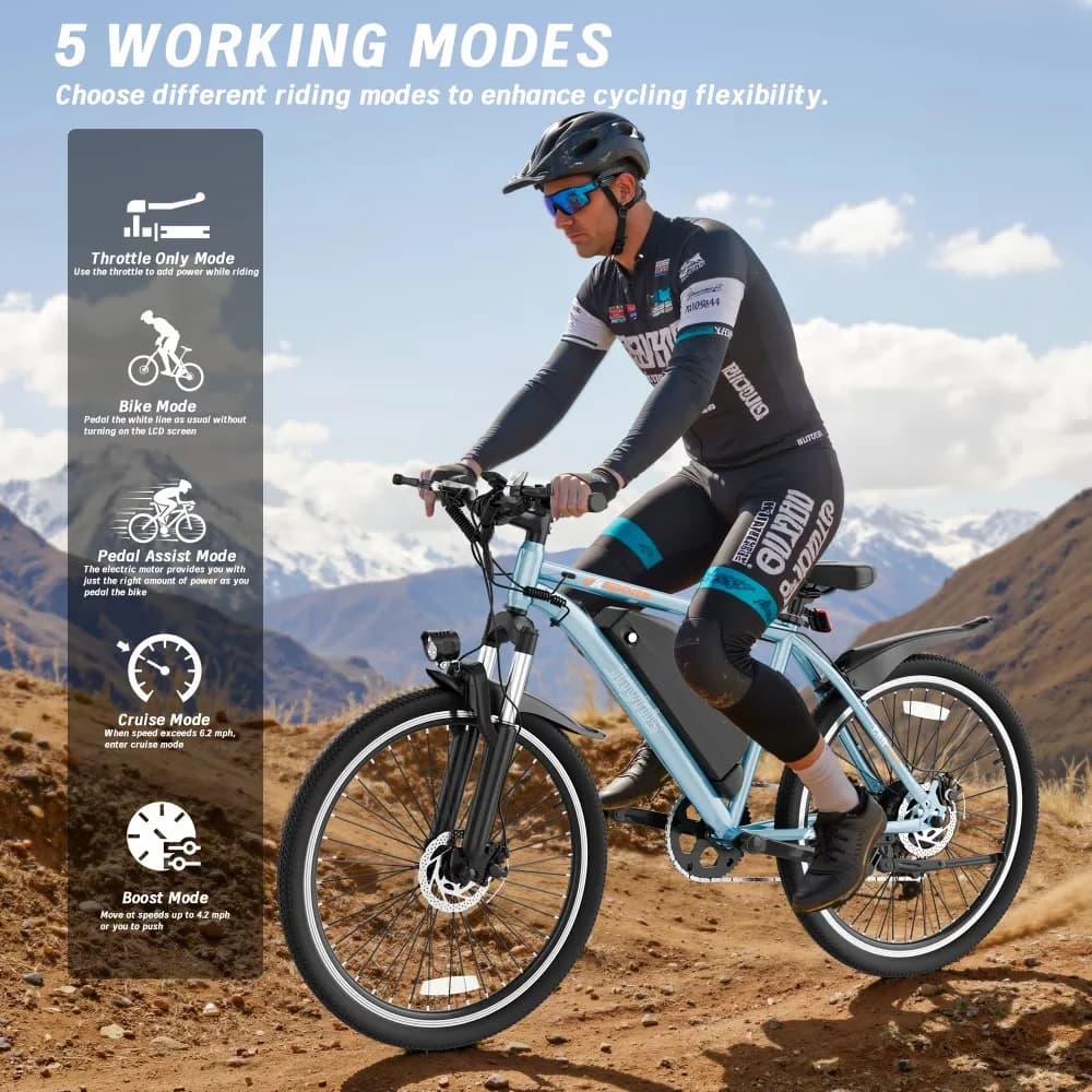 Electric Bike Classic with 430W, 48V - Blue 22MPH for Everyday Use Model B2318C