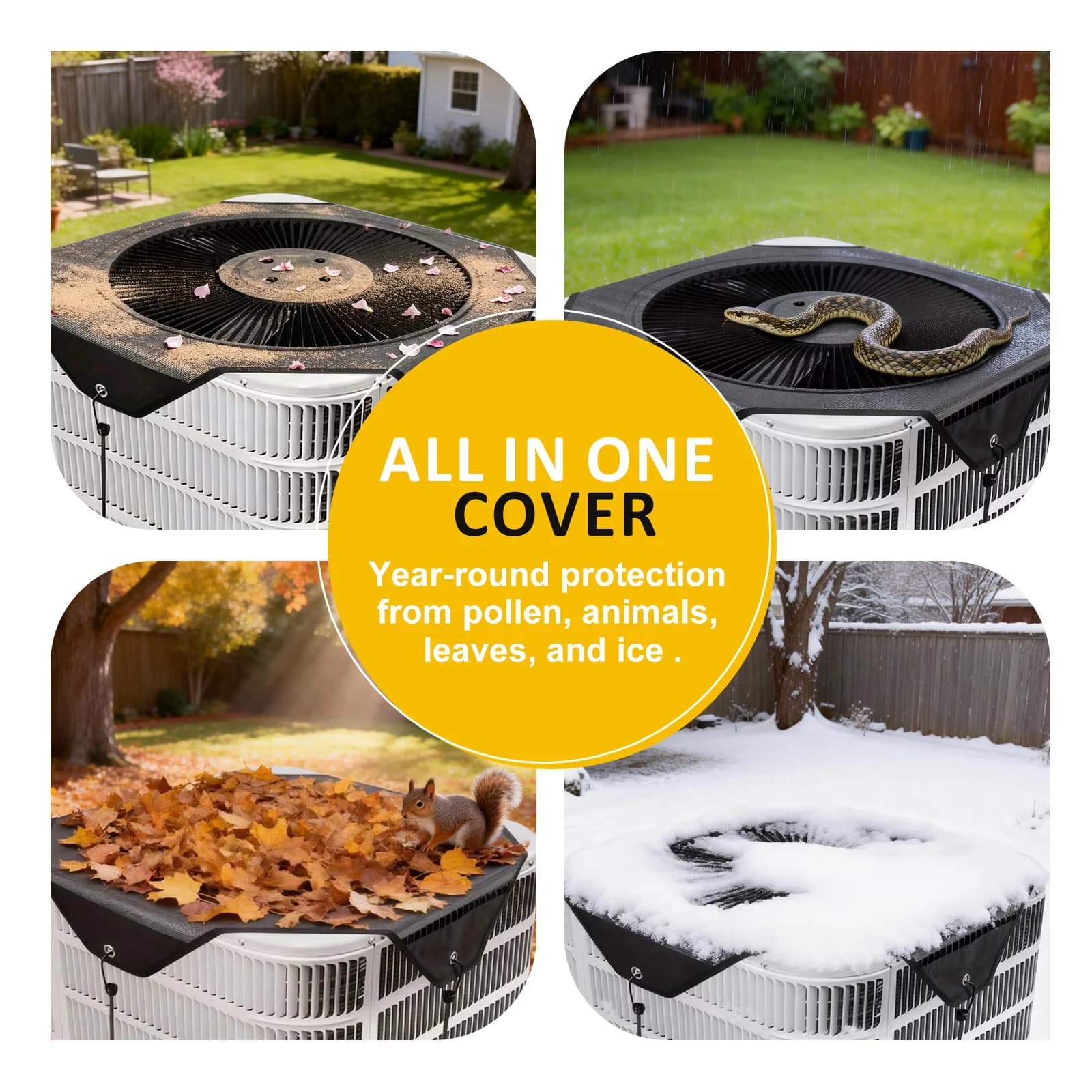 Efficient Air Conditioner with Central Cover - Mesh Gray - Industrial Grade Model 3DABD2