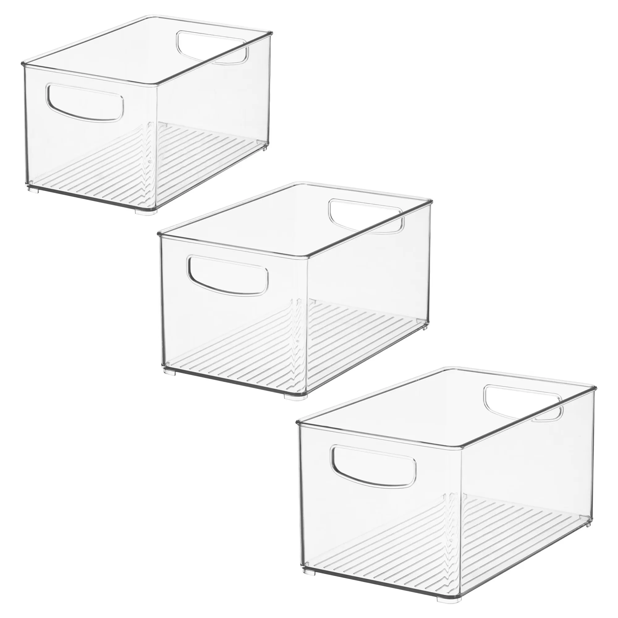Garage Storage Supply Quality with Stackable, Set of 3 Bins - Plastic Clear Model 9F1EDD