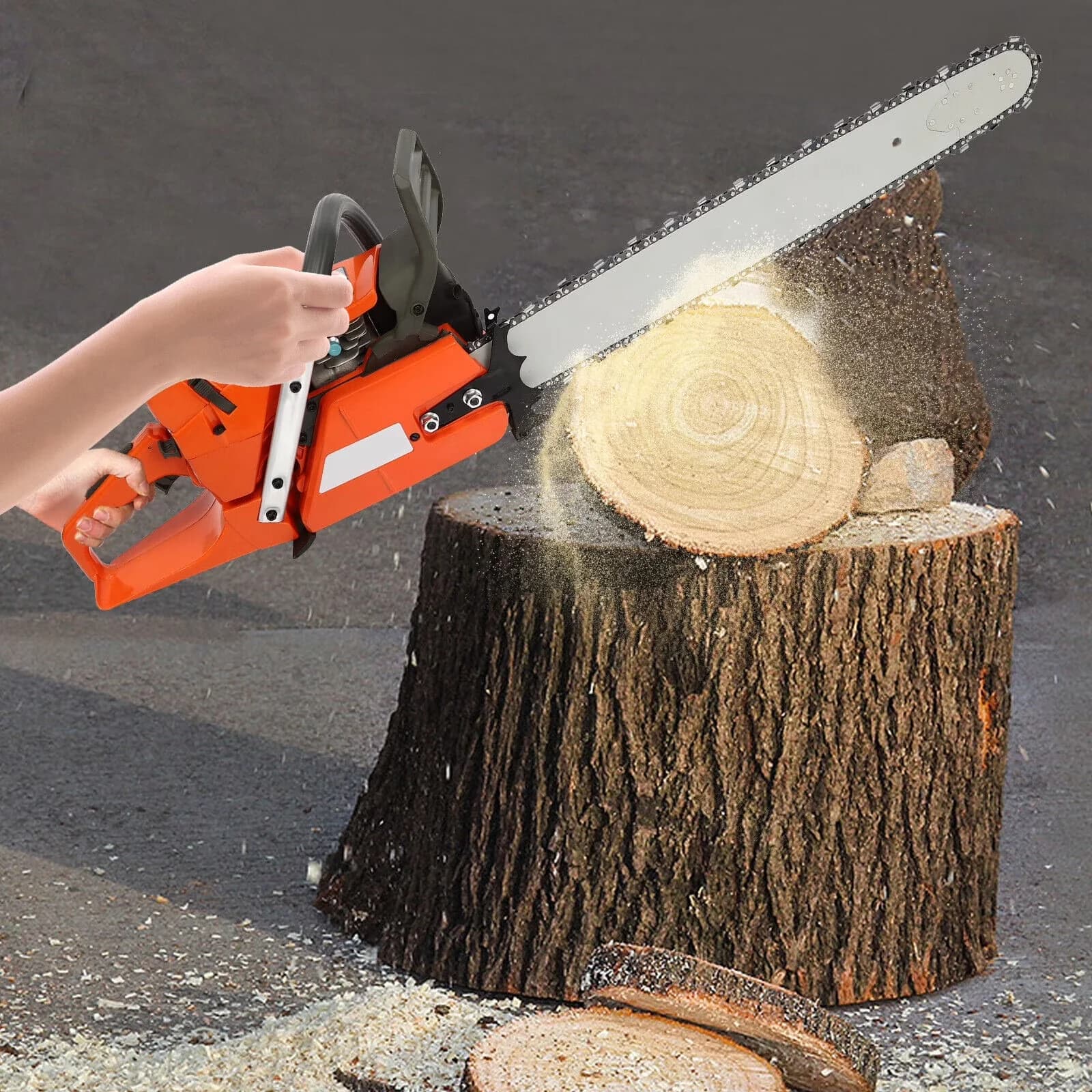 Innovative Chainsaw with Chain Brake - Orange 72CC for Home and Office Model FF9AE3