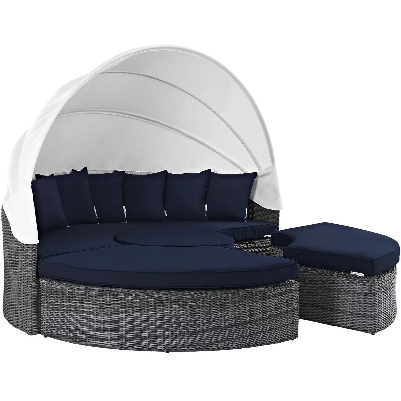 Efficient Outdoor Sofas Sectional with Water-Resistant - Rattan Blue Summon Model D6F7F2