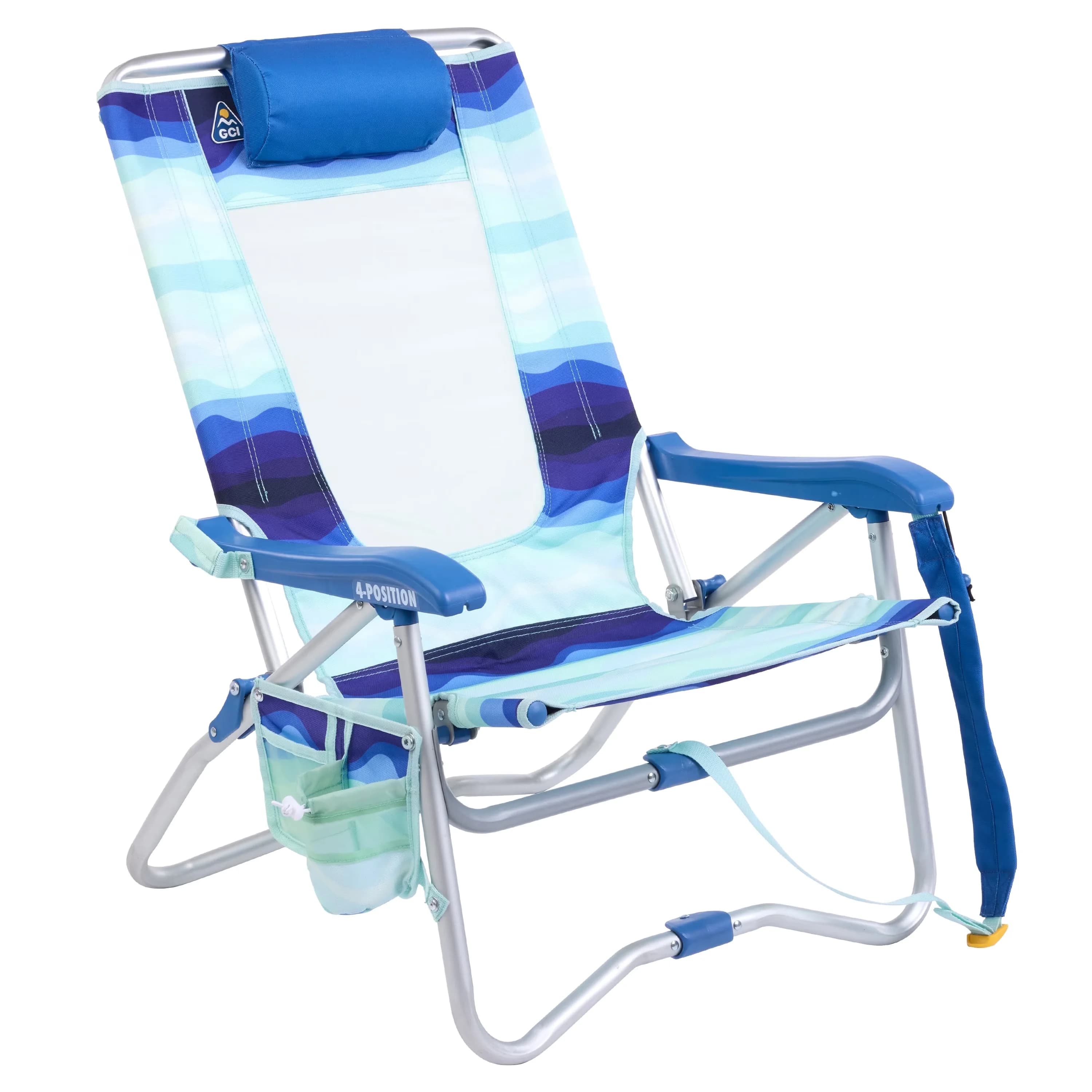 Durable Beach Chair with Folding, Water-Resistant - Aluminum, Steel, Polyester Model 962A47