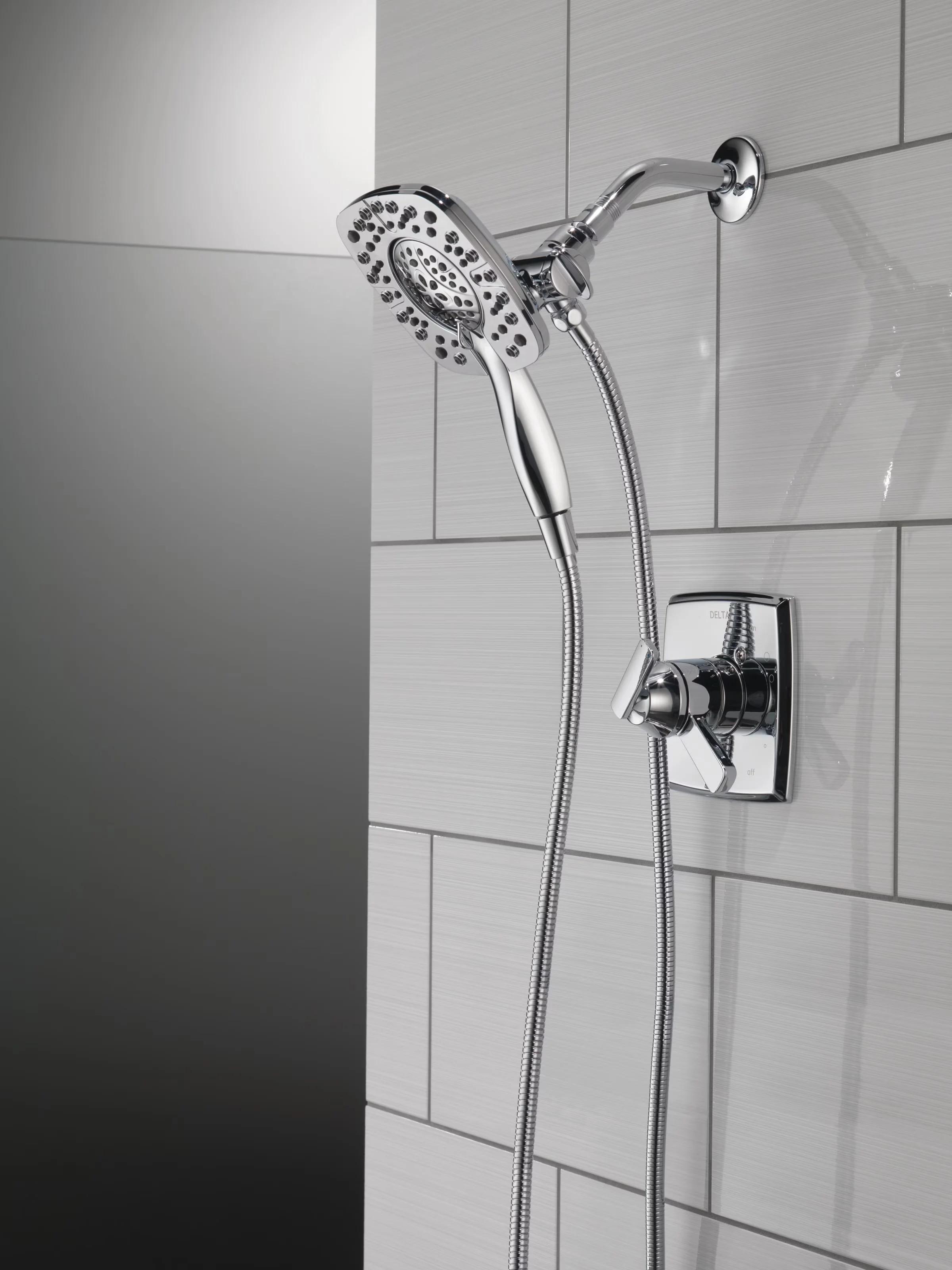 Shower Head Quality with Pressure Balance, Detachable - Silver Brass,Plastic Model 857316