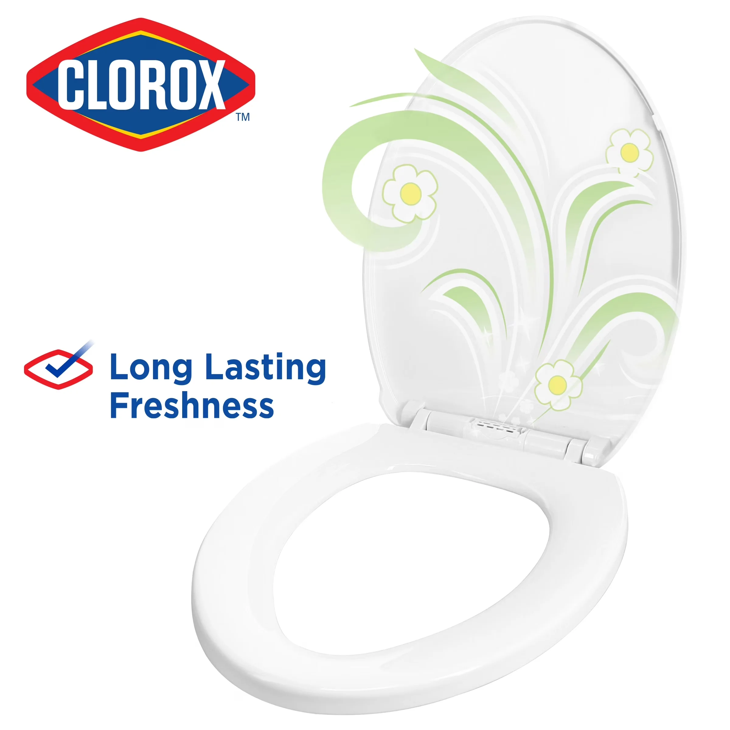 Efficient Toilet Seats And Lid with Antimicrobial, Easy-off Hinges - White Plastic Model 70D5FA