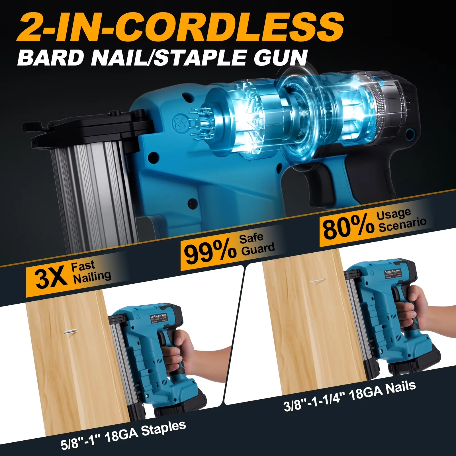 Modern Air Tools Compressor with Battery, 20V, Brushless Motor - Space-Saving Design Model 3A839A