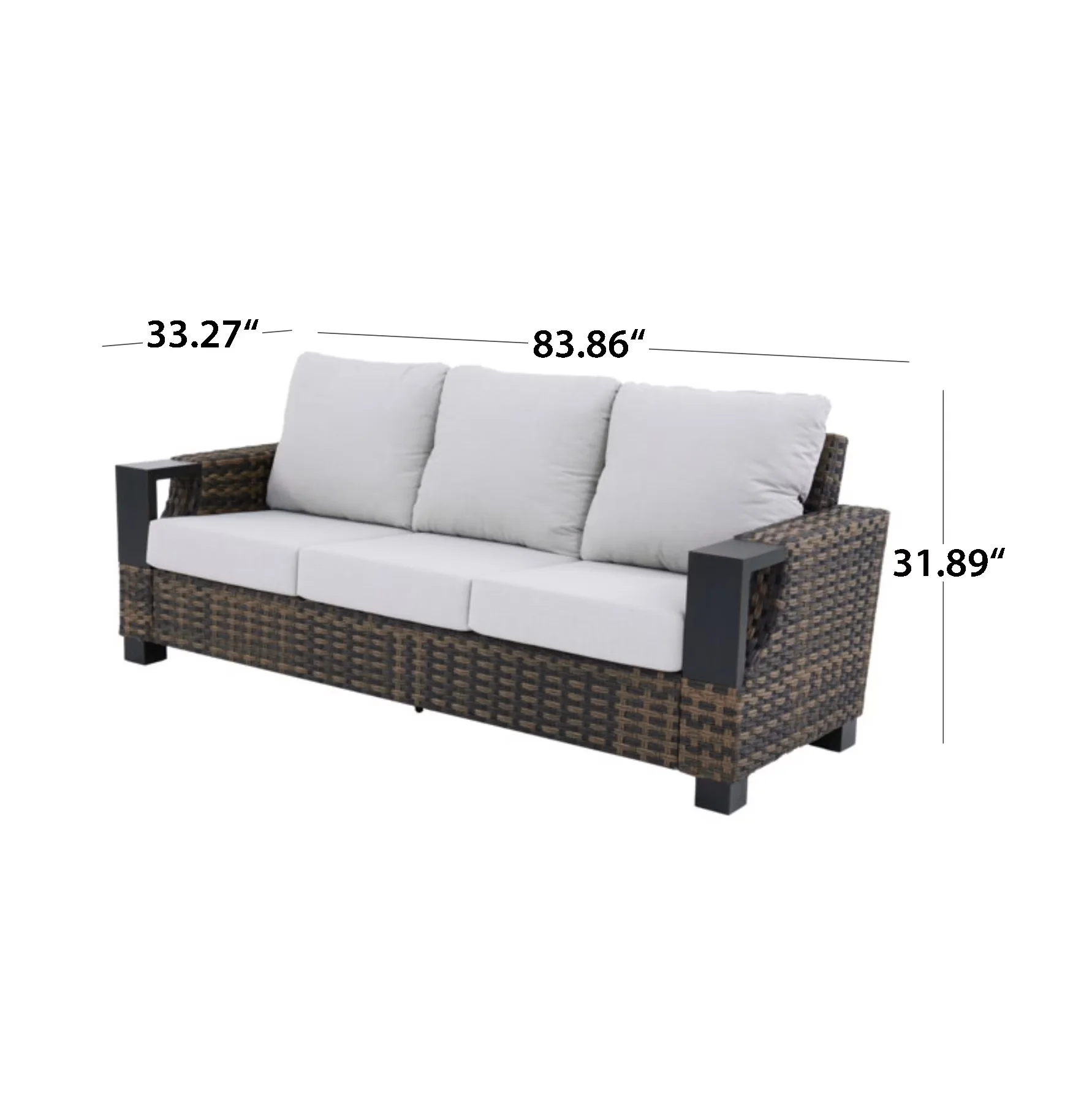 Outdoor Sofas Sectional Professional with Weather-Resistant, Traditional - Steel, Aluminum, Wicker Brown Model AAB159