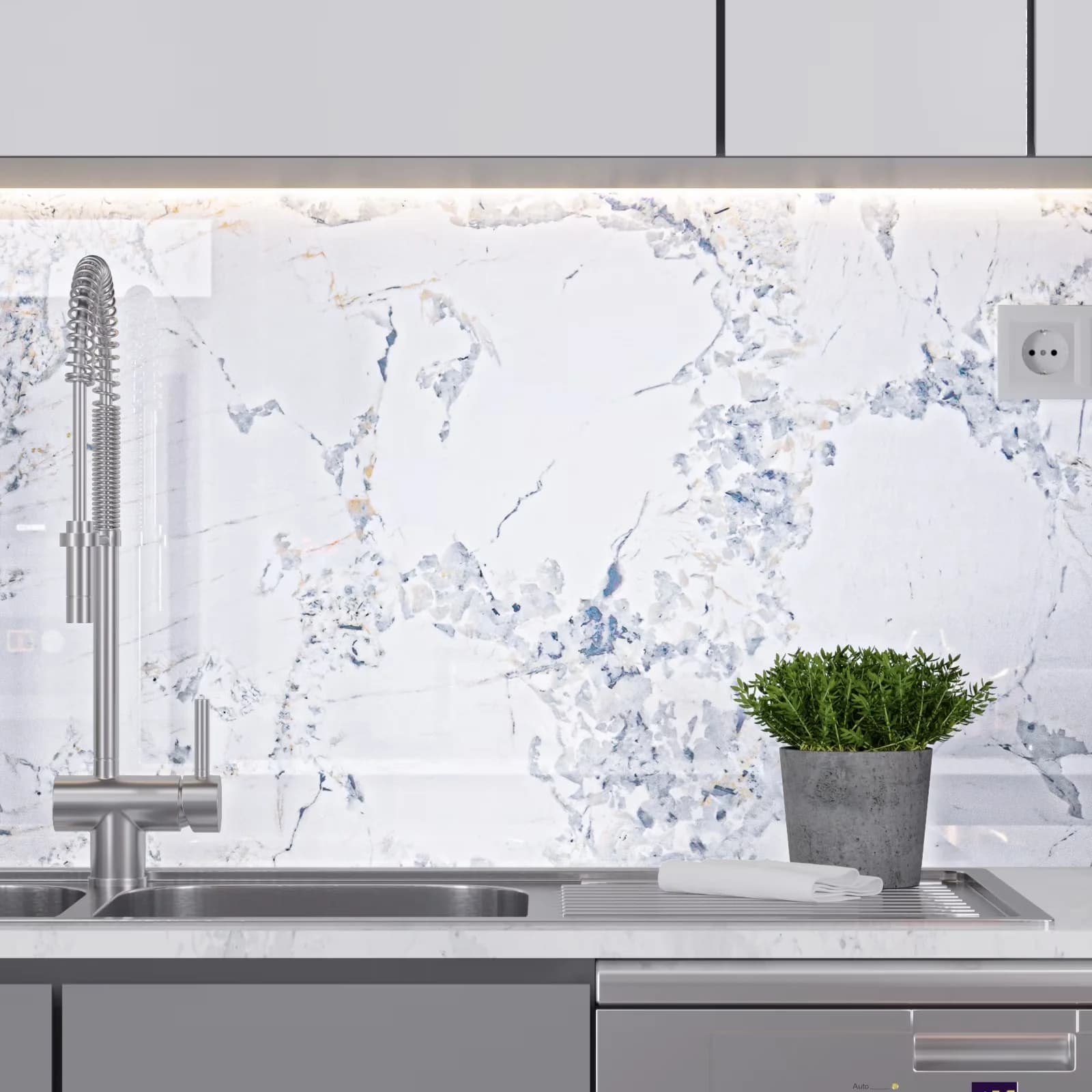 Reliable Wallpaper Wall Decals Wall Covering with Waterproof - Spruce White Vinyl for Kitchen, Bathroom Model 085BCD