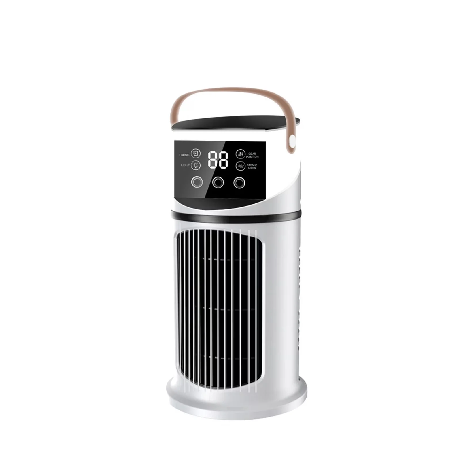 Professional Air Conditioner with Timer, Battery Powered, Rechargeable Small - White for Camping, Car Model 0E00FC
