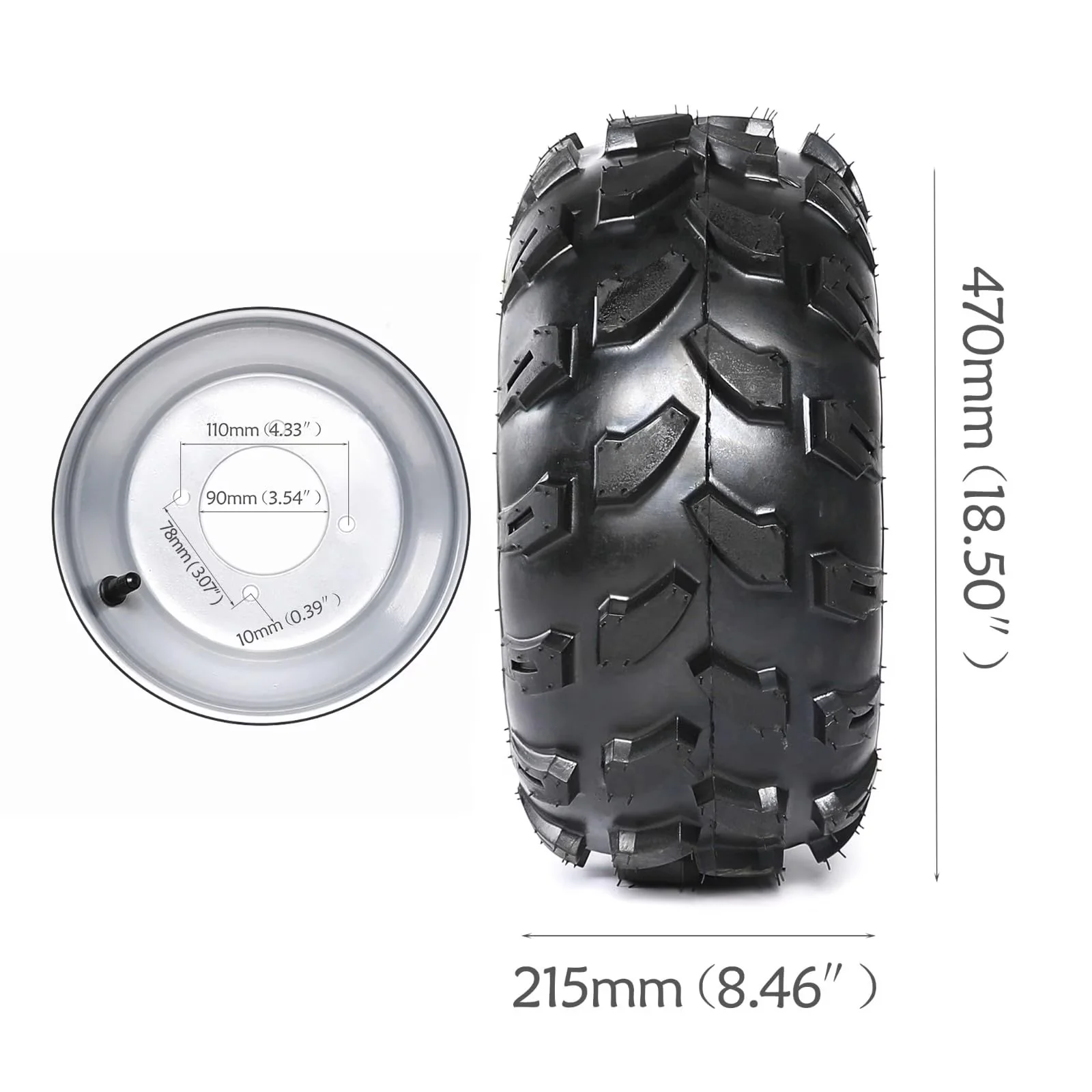 Efficient Golf Cart Tire with Package includes: 2x tires(with rims) - 5-8 Model 59A348
