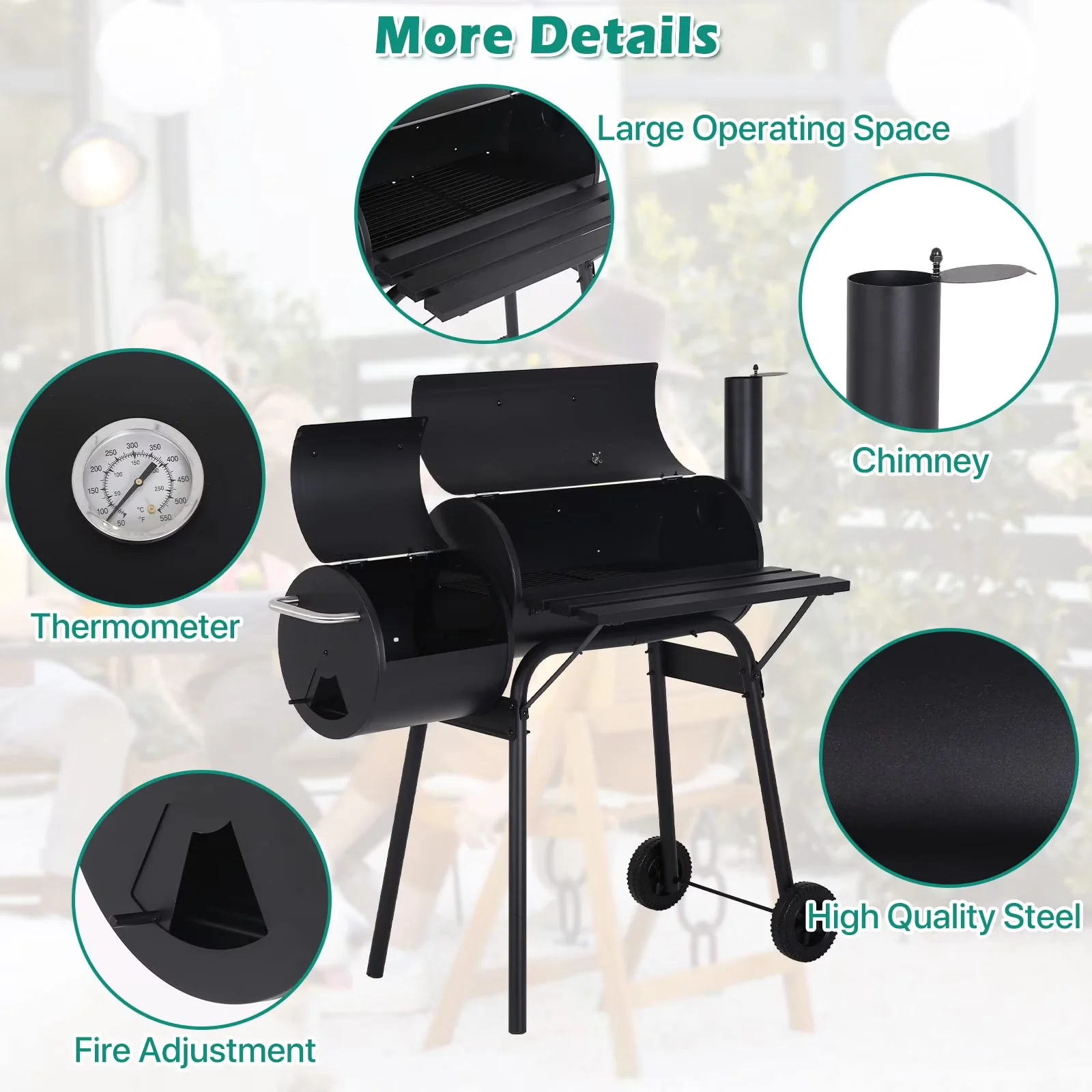 Charcoal Grill Innovative with Portable, Portable BBQ Barbecue - Steel for Picnic, Camping Model 688FCB