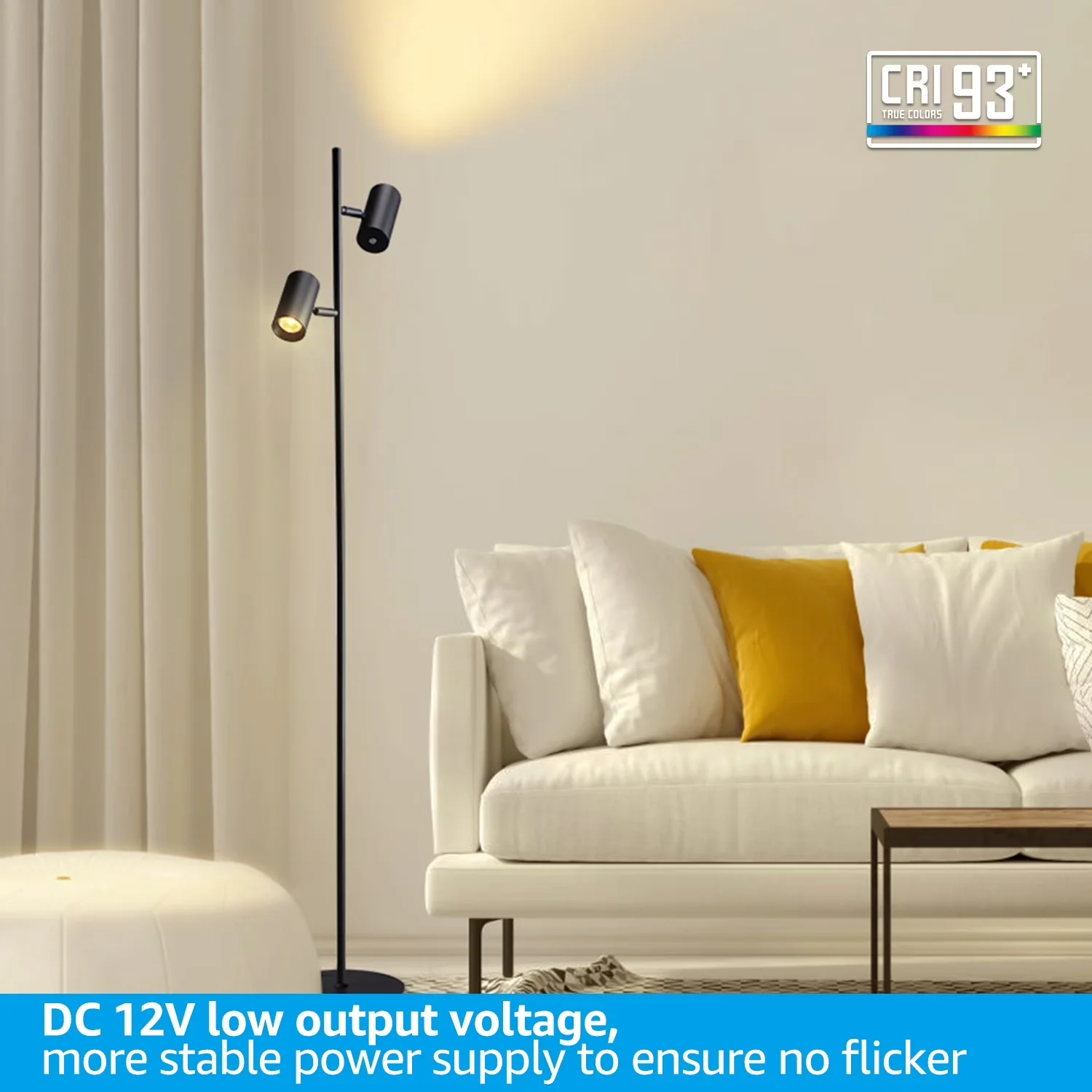 Floor Lamp Durable with LED, Modern, Novelty Lamps - Metal Black 2700K Model 6DB970