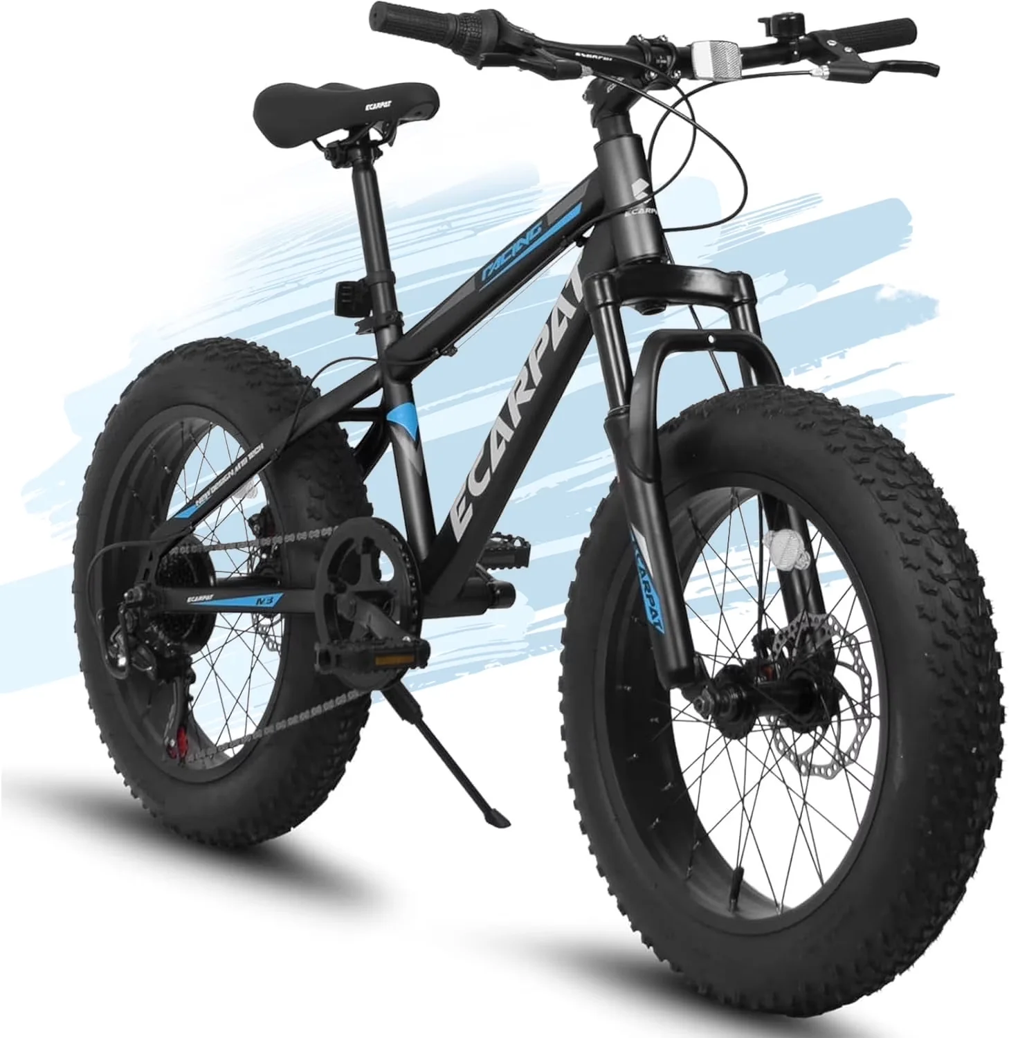 Stylish Mountain Bike with Adjustable Seat, Dual Disc Brakes Suspension Fork, All Terrain Kids Bikes - Black Model C4E947