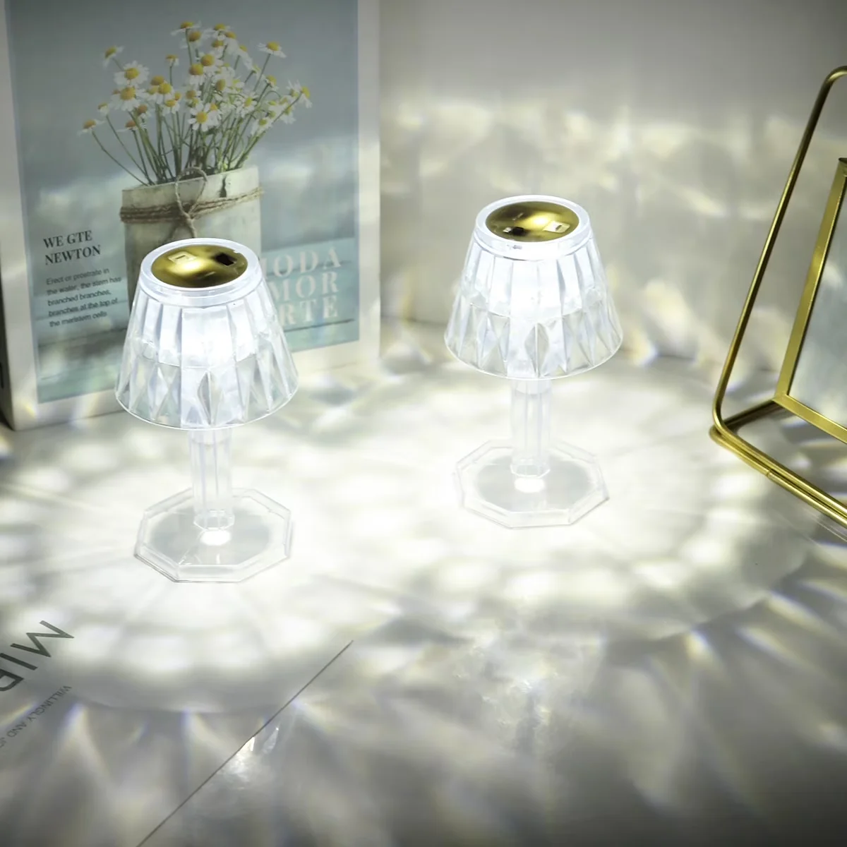 Desk Lamp Professional with LED, Dimmable, 100% brand new and high quality - White Acrylic Model 29C26B