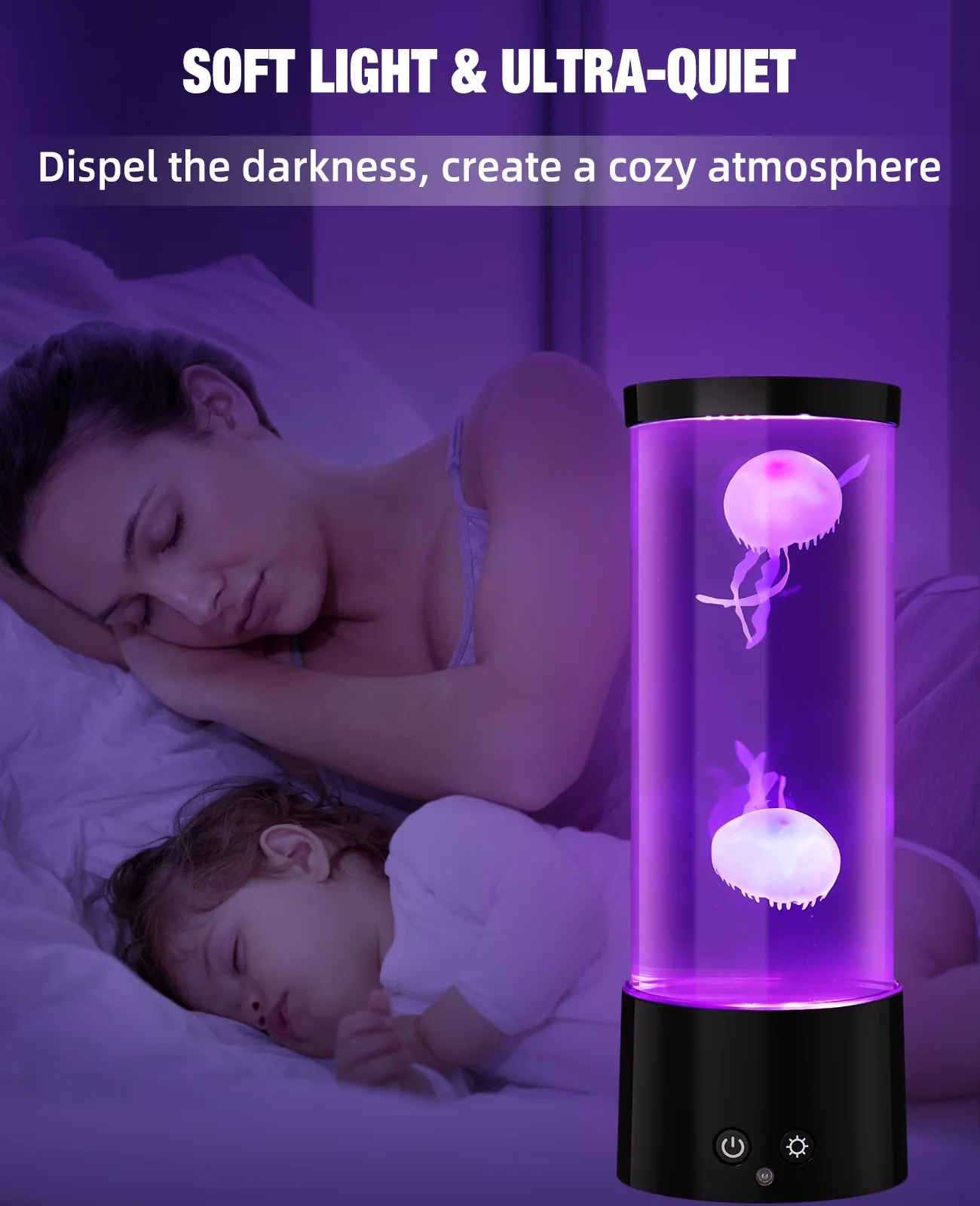 Lamp Classic with LED, Battery, Jellyfish - Multicolor Glass for Living Room Model F8814B