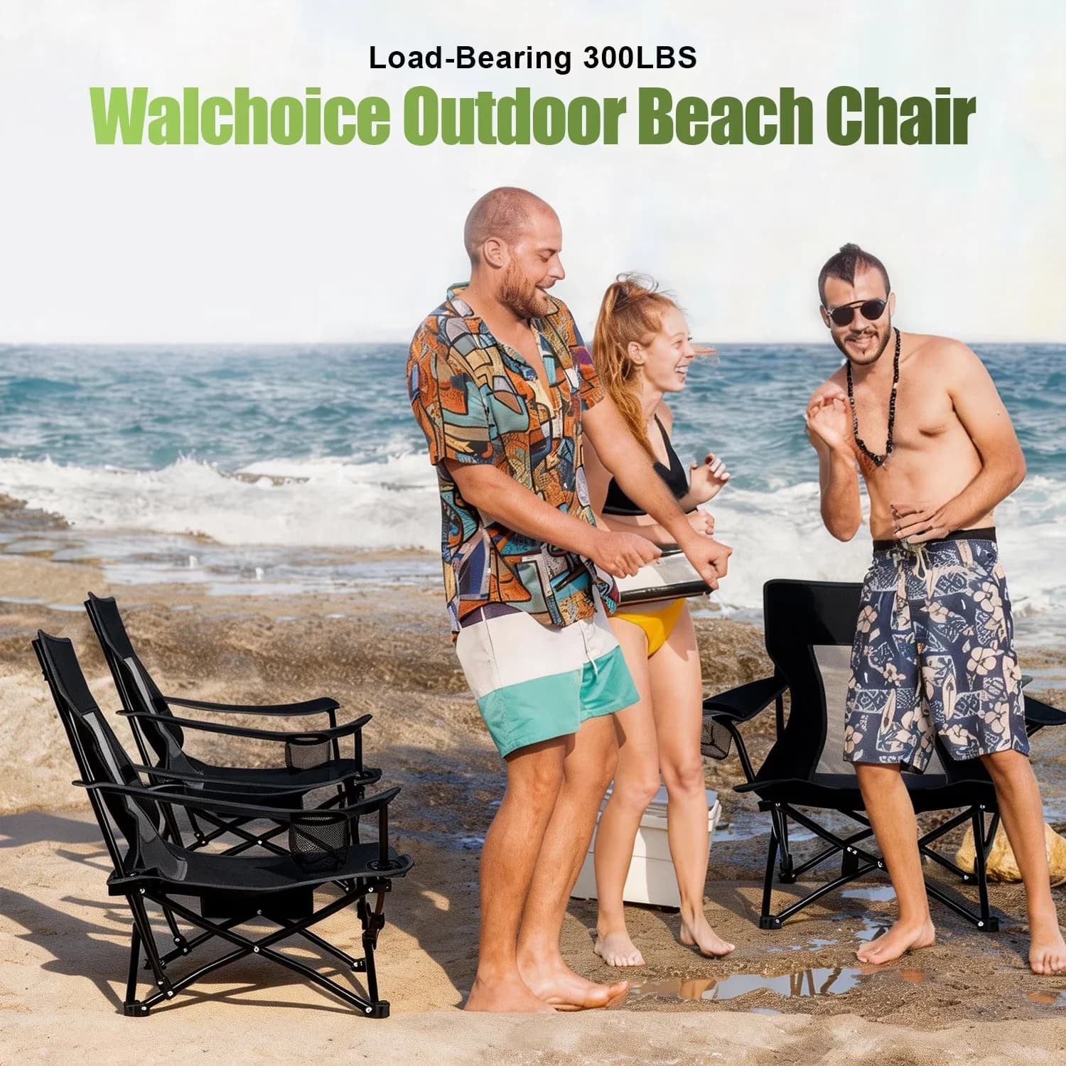 Quality Beach Chair with Water-Resistant, Folding, Rust Resistant - Oxford Fabric, Metal Steel Model 48CDEE