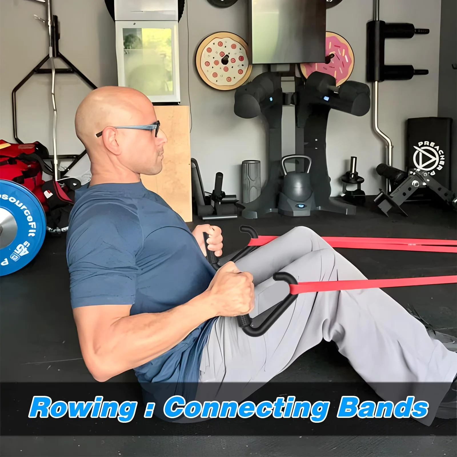 Home Gym Accessory Stylish with Heavy Duty, Attachment-Handles - Polypropylene Black Model 398953