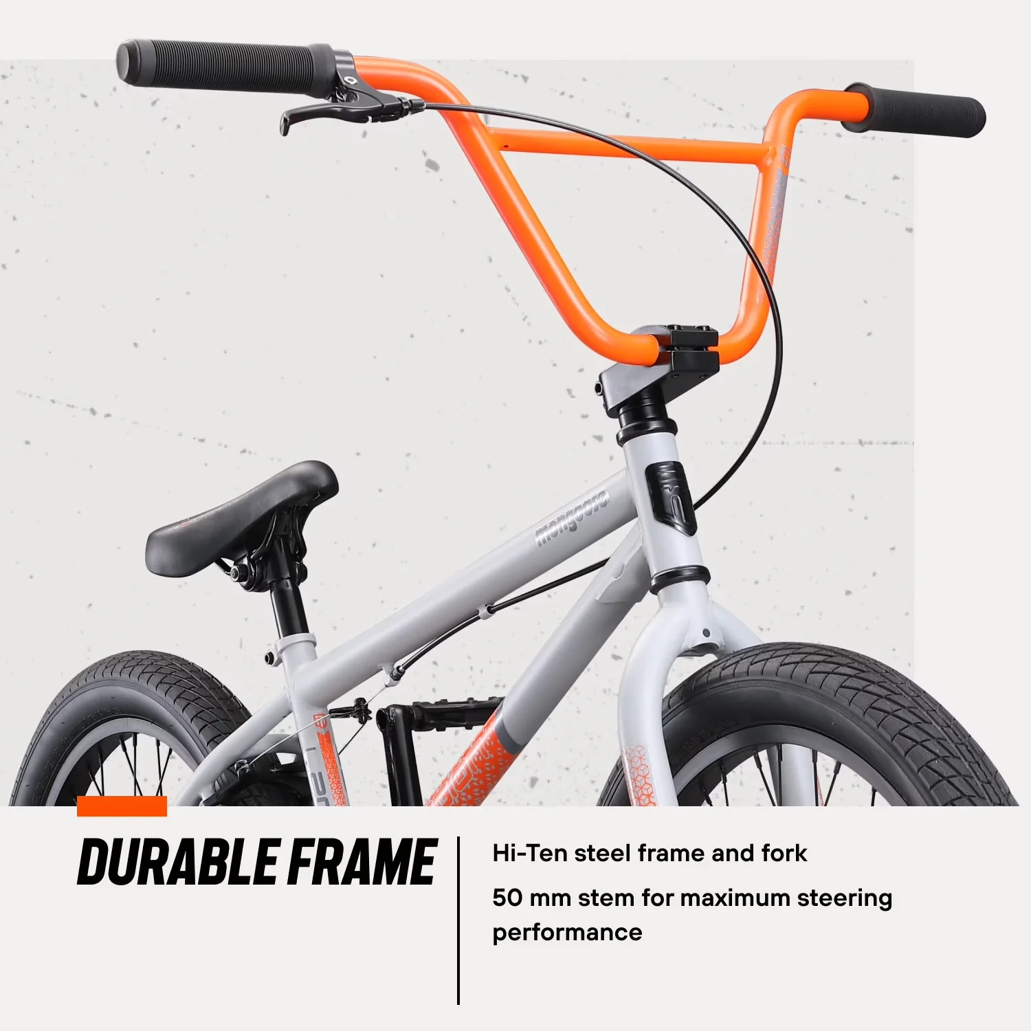 Sleek Kids Bike with Adjustable Seat Height, 20-Inch Wheels, Legion L20 Freestyle BMX - Gray Model AD0599