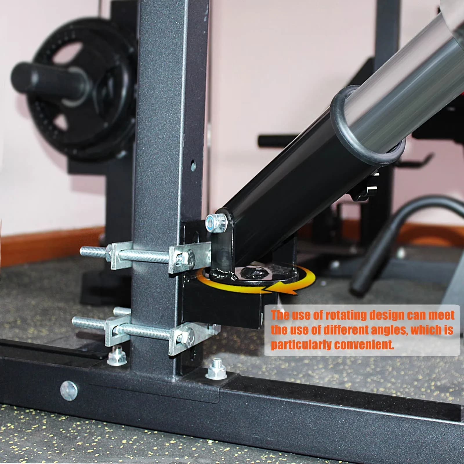 Premium Home Gym Accessory with Adjustable, T Bar Row Platform Landmine Attachments - Metal Black Model 7D31C1