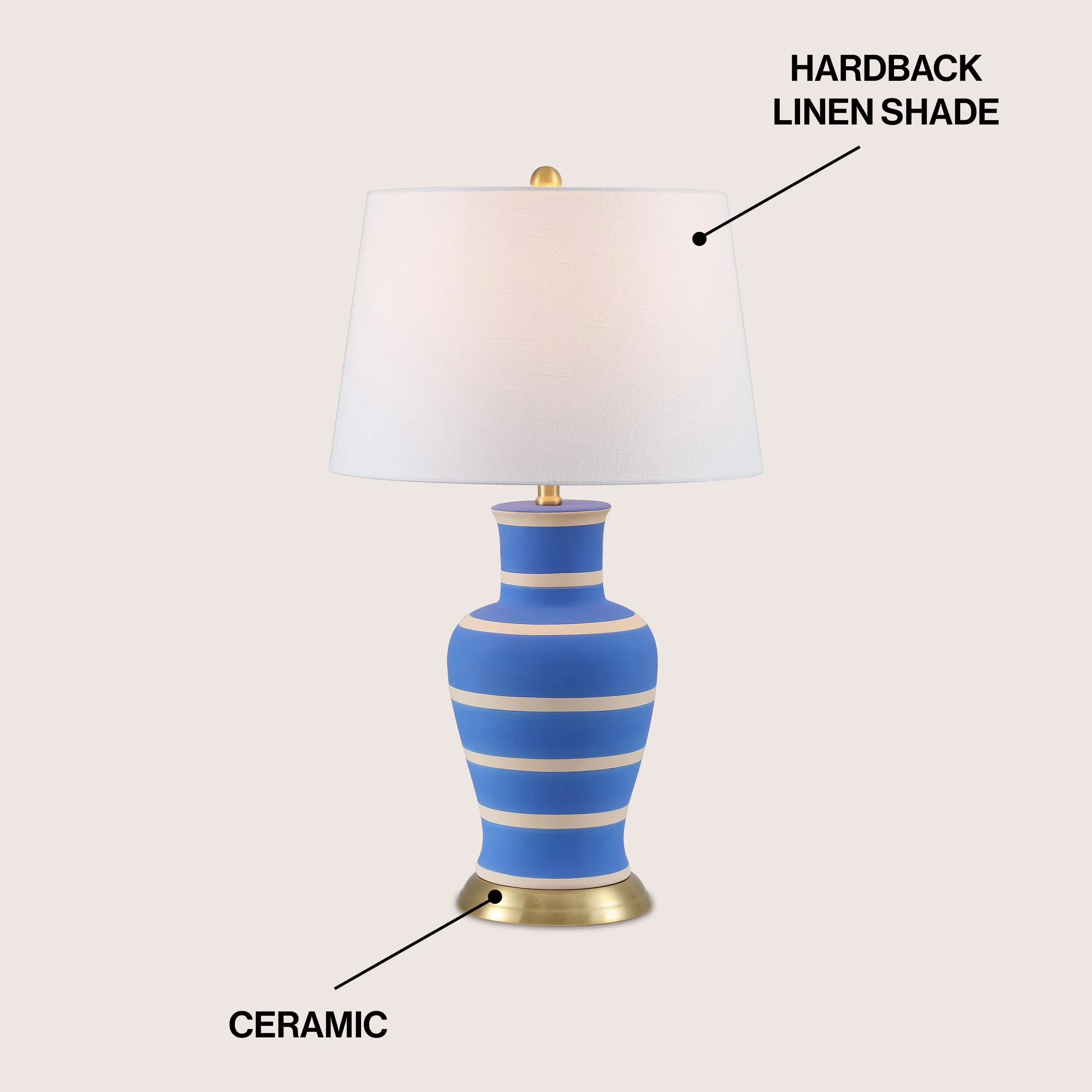 Table Lamp Efficient with LED, Standard Lamps, Traditional - Blue Iron Model F7B37F