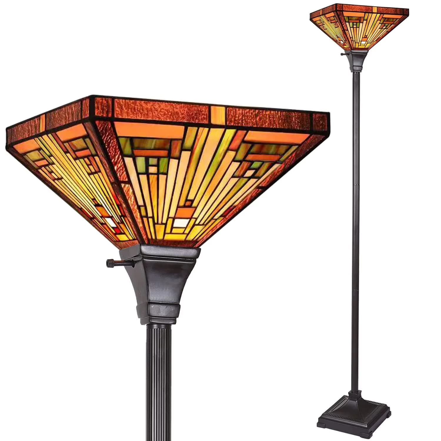 Versatile Floor Lamp with Incandescent, Torchiere Lamps - Copper Green Model DF34C3