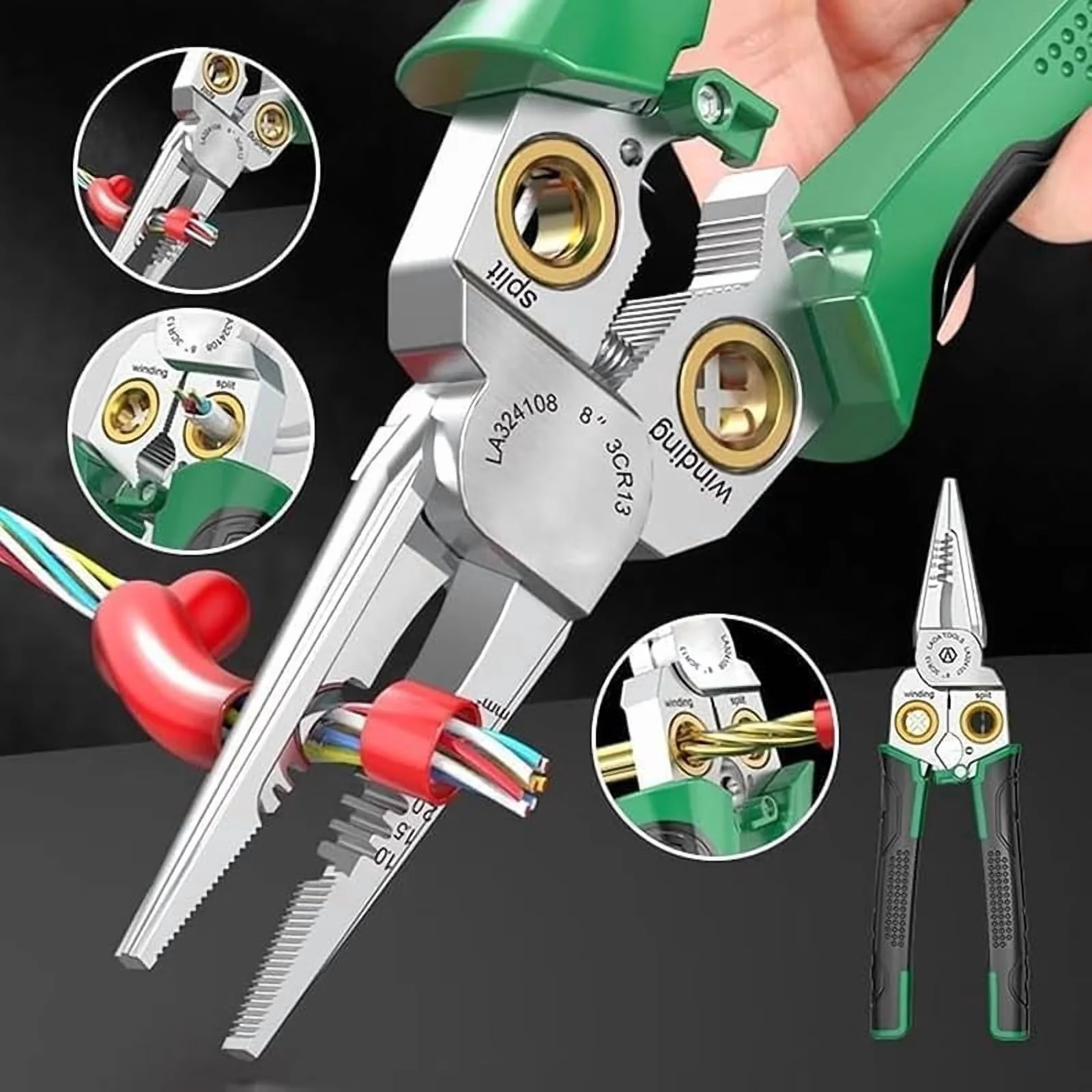 Versatile Woodworking with Adjustable, Pinzas De Electricidad - Gray 8 in 1 Model 12EE48