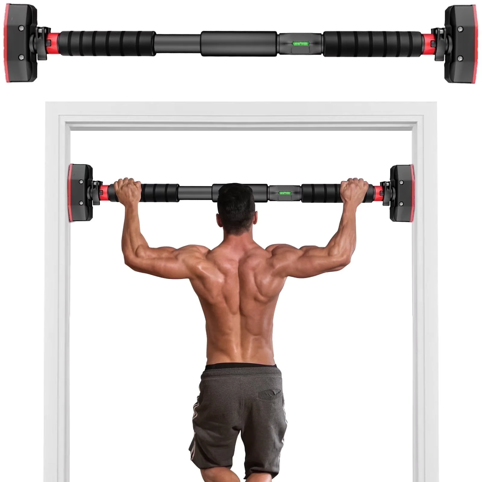 Durable Home Gym with Adjustable, 【No Screws, No Drilling】, Pull up Bar - Kohlenstoffstahl for Home, Indoor Model 8FC97E