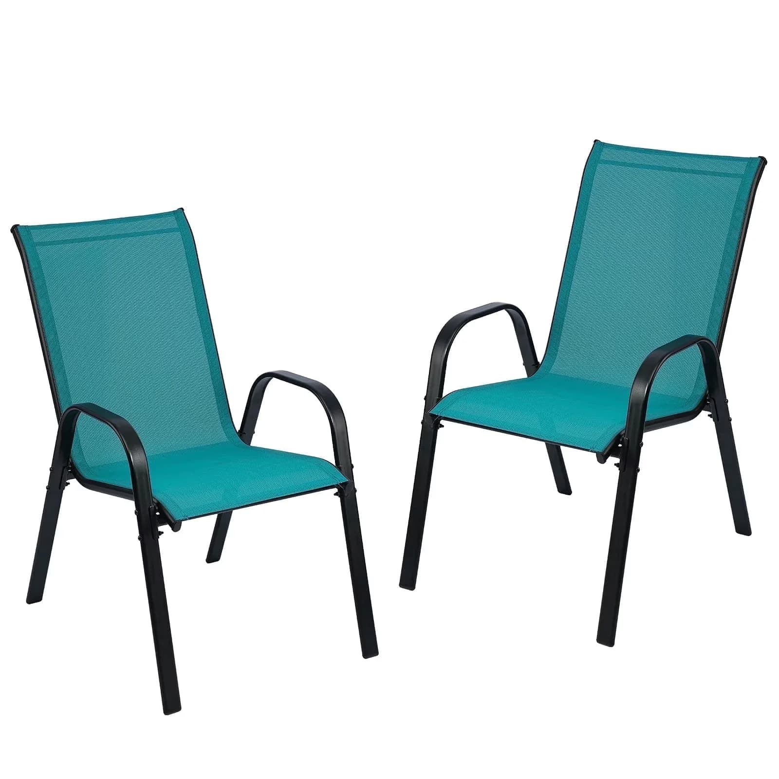 Compact Patio Chair with Rust Resistant, Water-Resistant - Blue Metal;Teslinian Model CDDB7D
