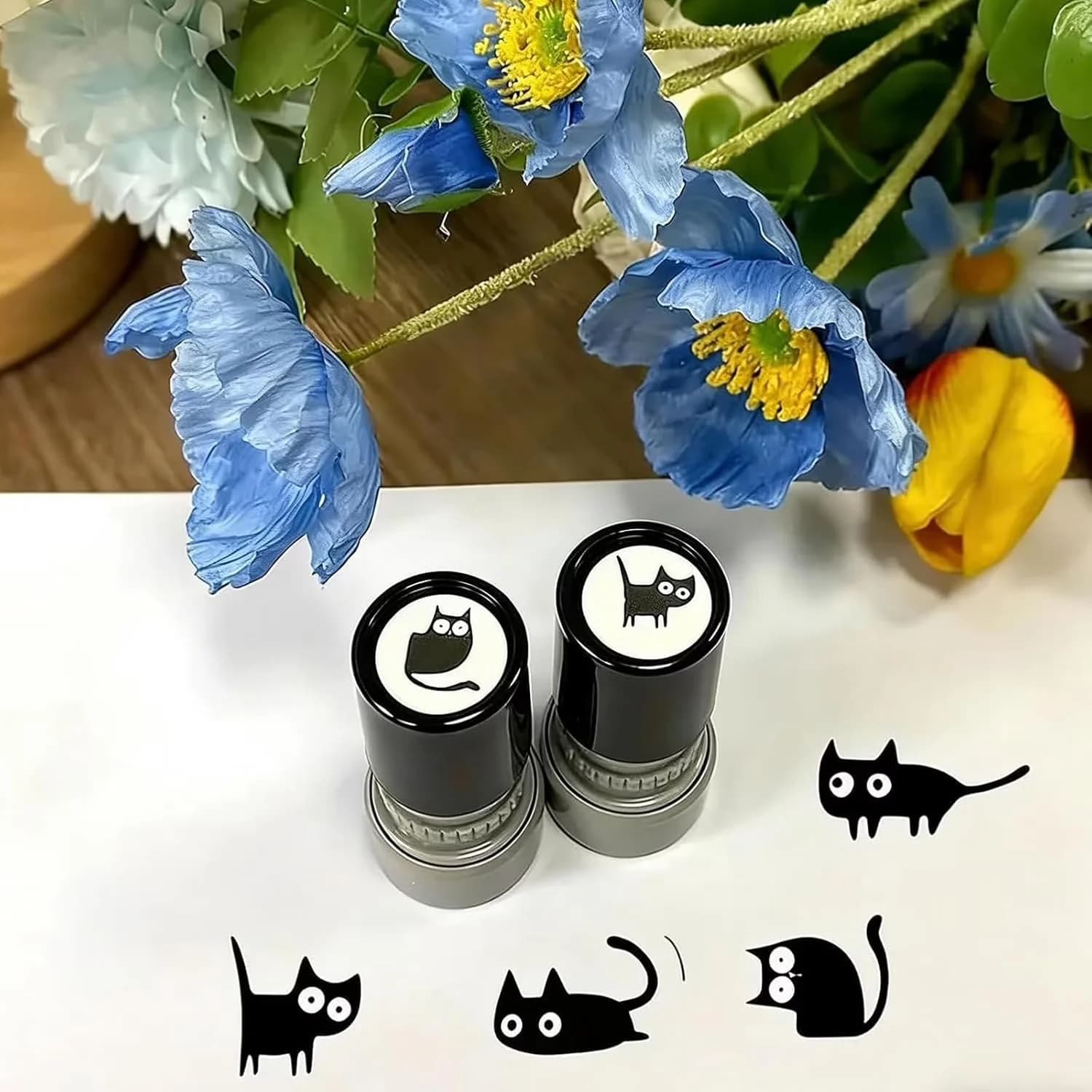 Innovative Moving with Cat Stamps Self Inking, Mini Kitten Stamp Set, Cat Pattern Stamp - Abs Model D7516E