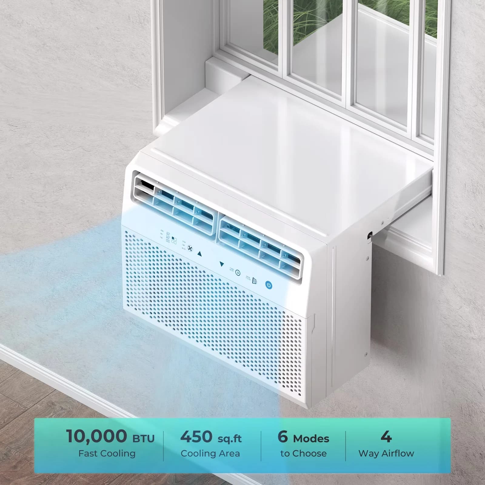 Air Conditioner Modern with Timer, Adjustable Humidistat, Window - Modern Design Model AB5C4B