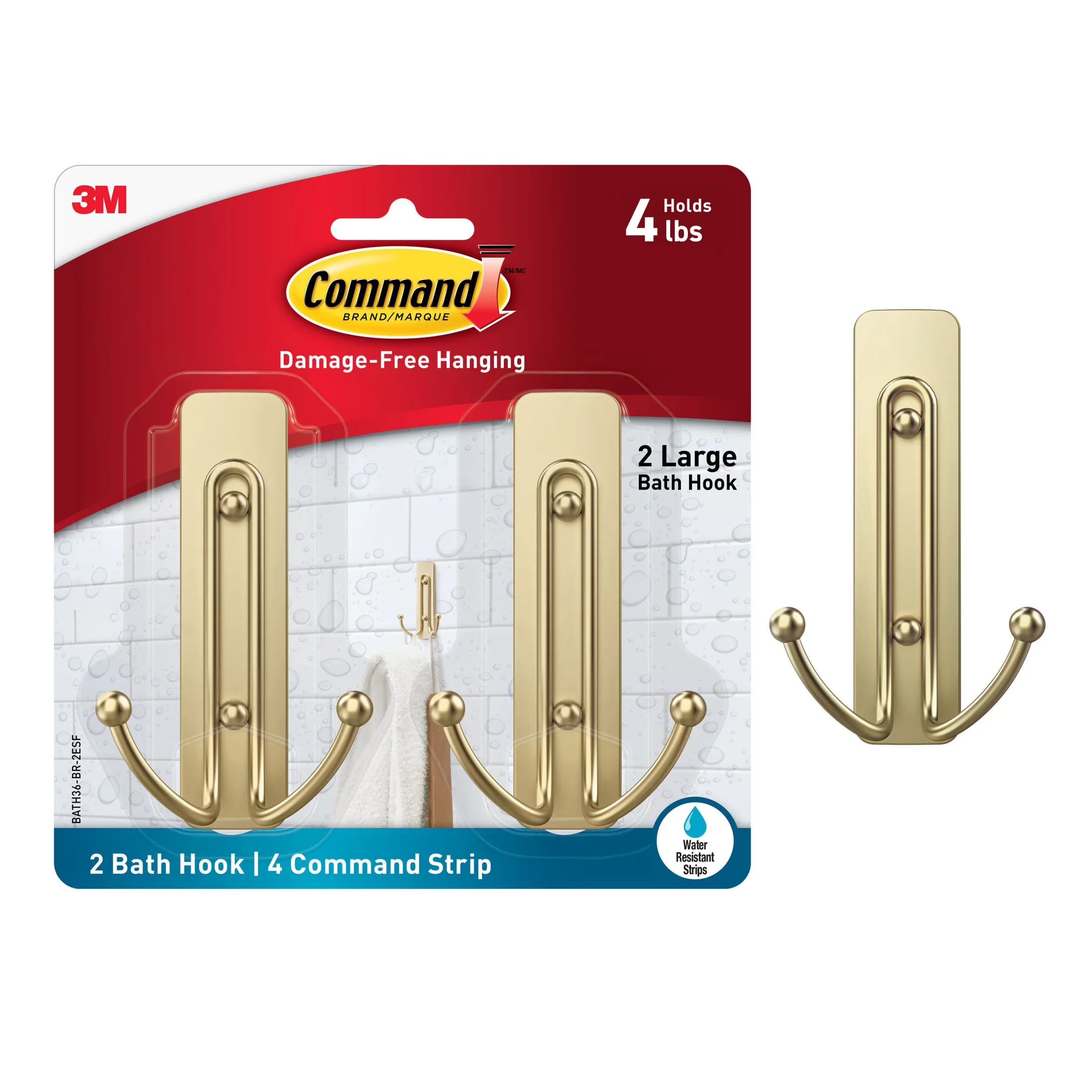 Damage-Free Hanging Premium with Easy Installation, Secure Hold - Gold Plastic Model 9196E6