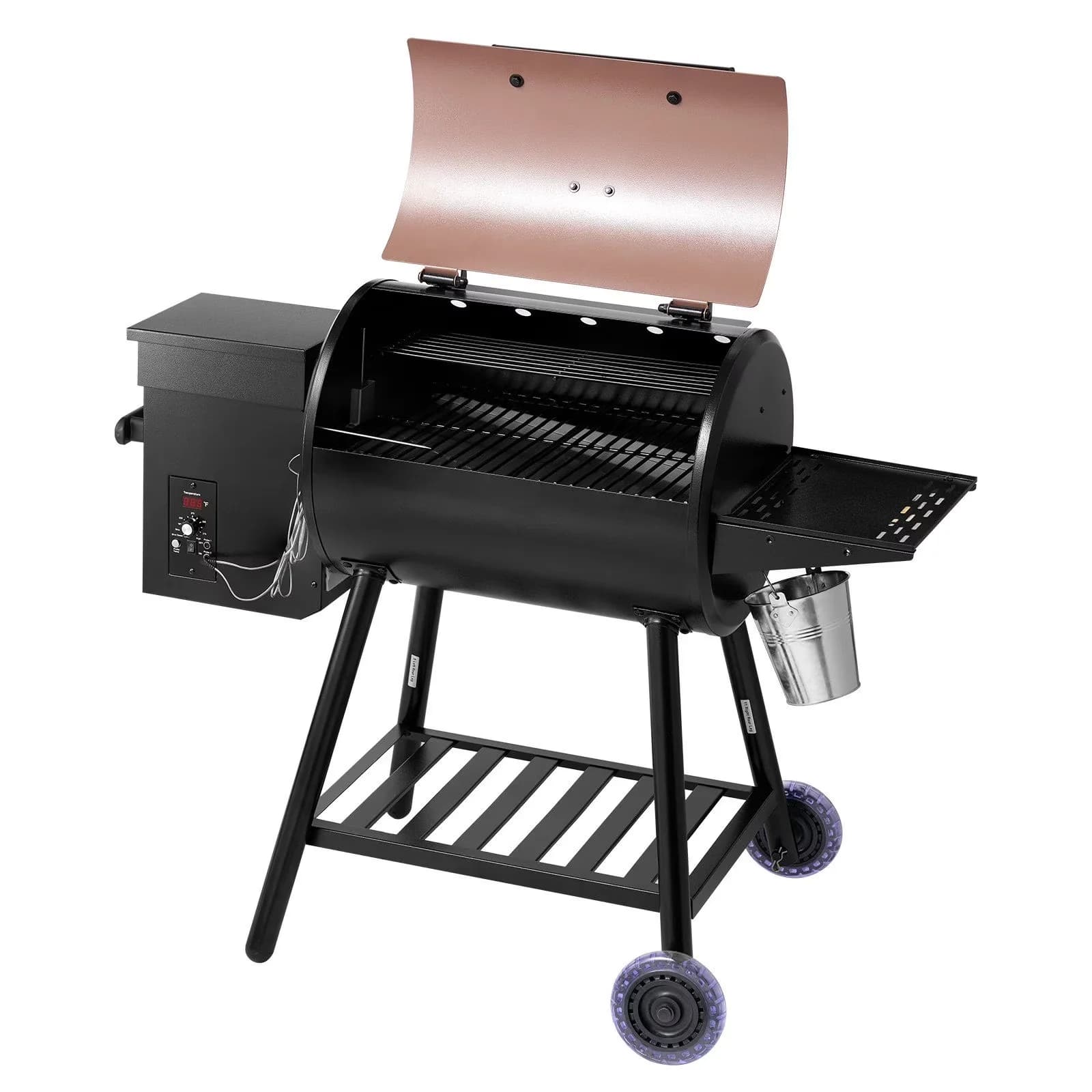 Stylish Smoker with Portable, 456 Square Inches, Digital Smart Controller - Carbon Steel Black Model 2D1AC4