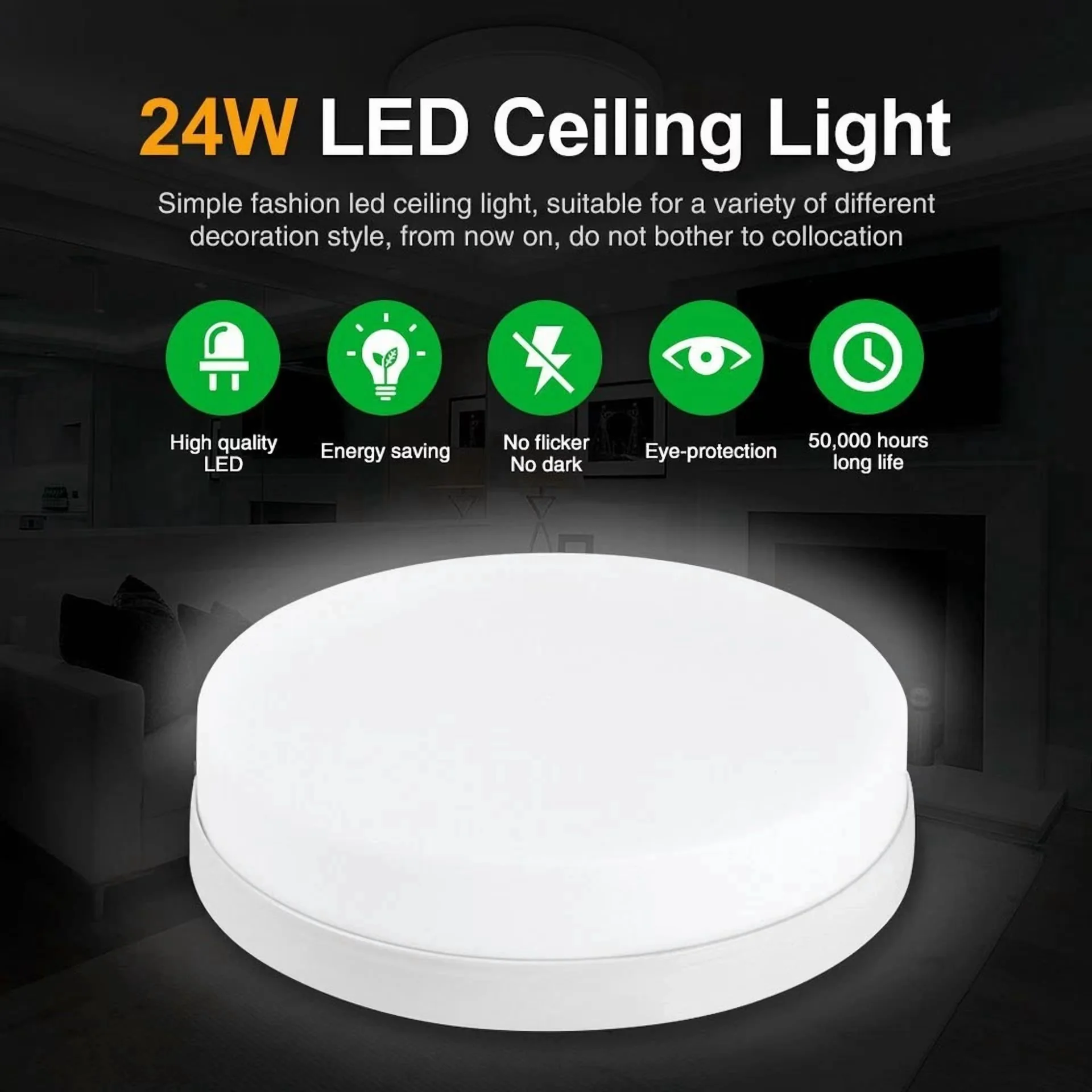 Led Lighting Innovative with LED, 24W, Easy to use and practical for everyone. - White Model 5D0FCA