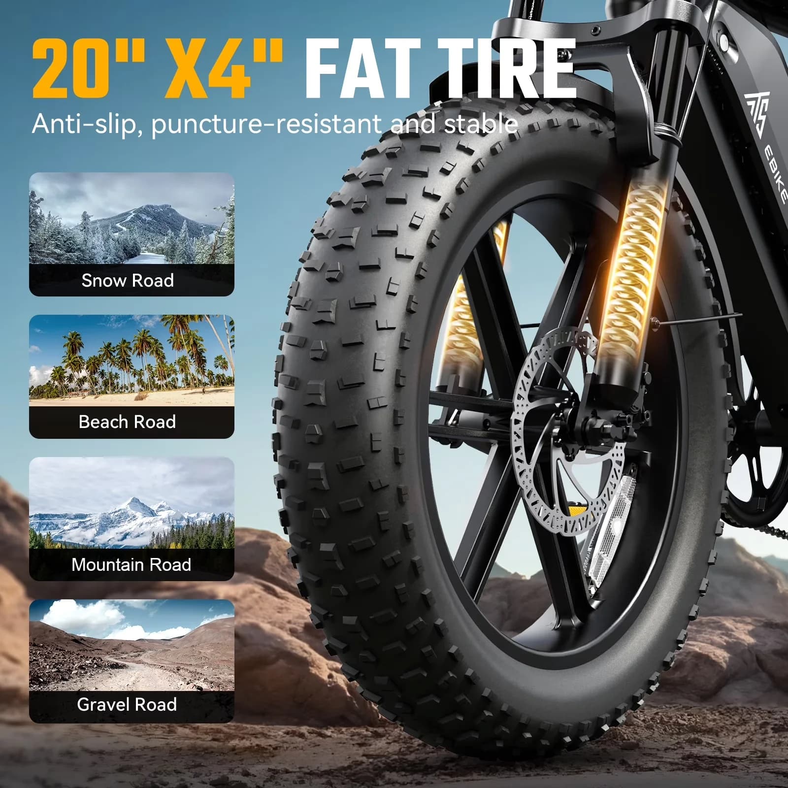 Versatile Electric Bike with 750W, 48V, Adjustable Speed - Black - Commercial Quality Model CFFECA