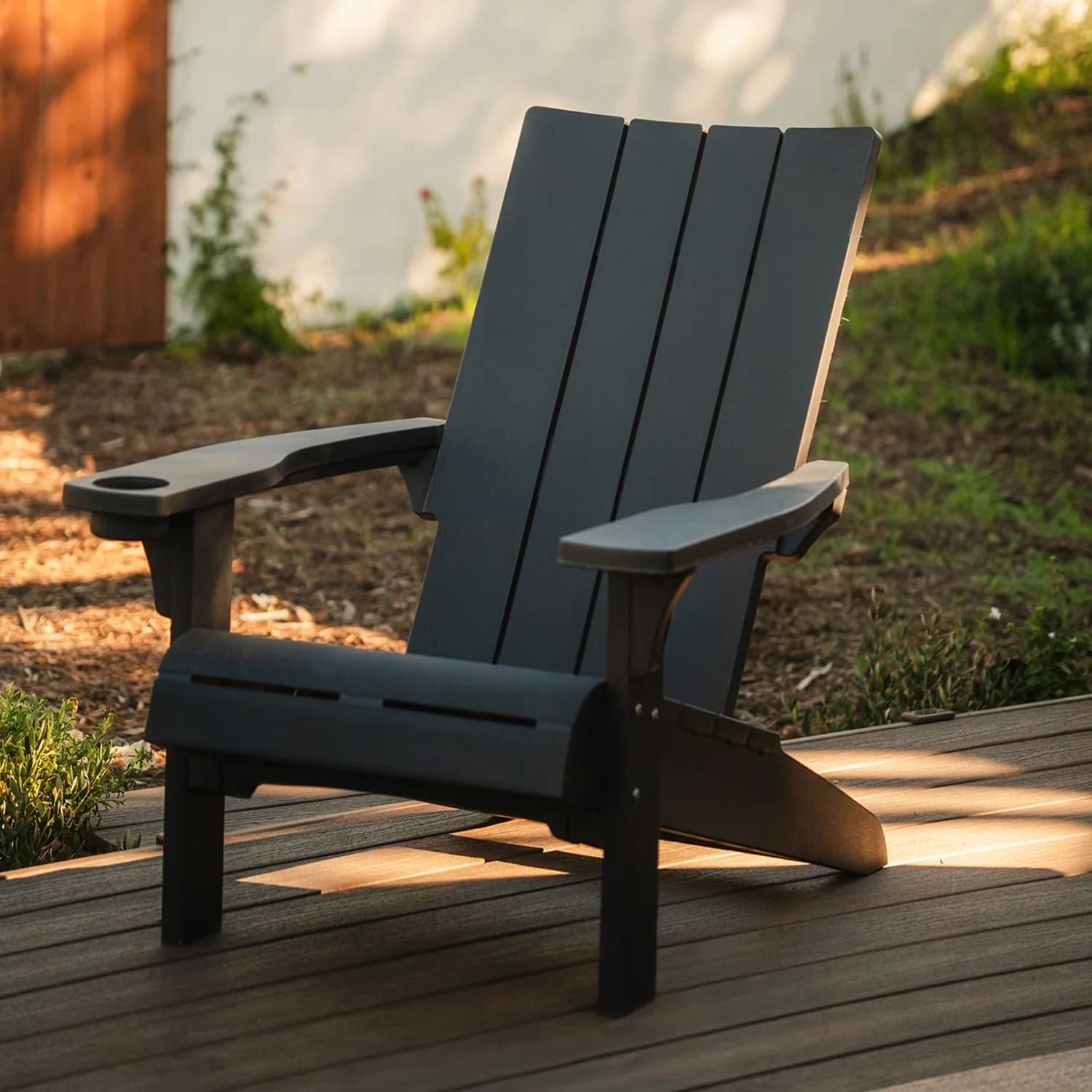 Quality Patio Chair with Cup Holder-Perfect - Resin Gray Modern - Commercial Quality Model 823921
