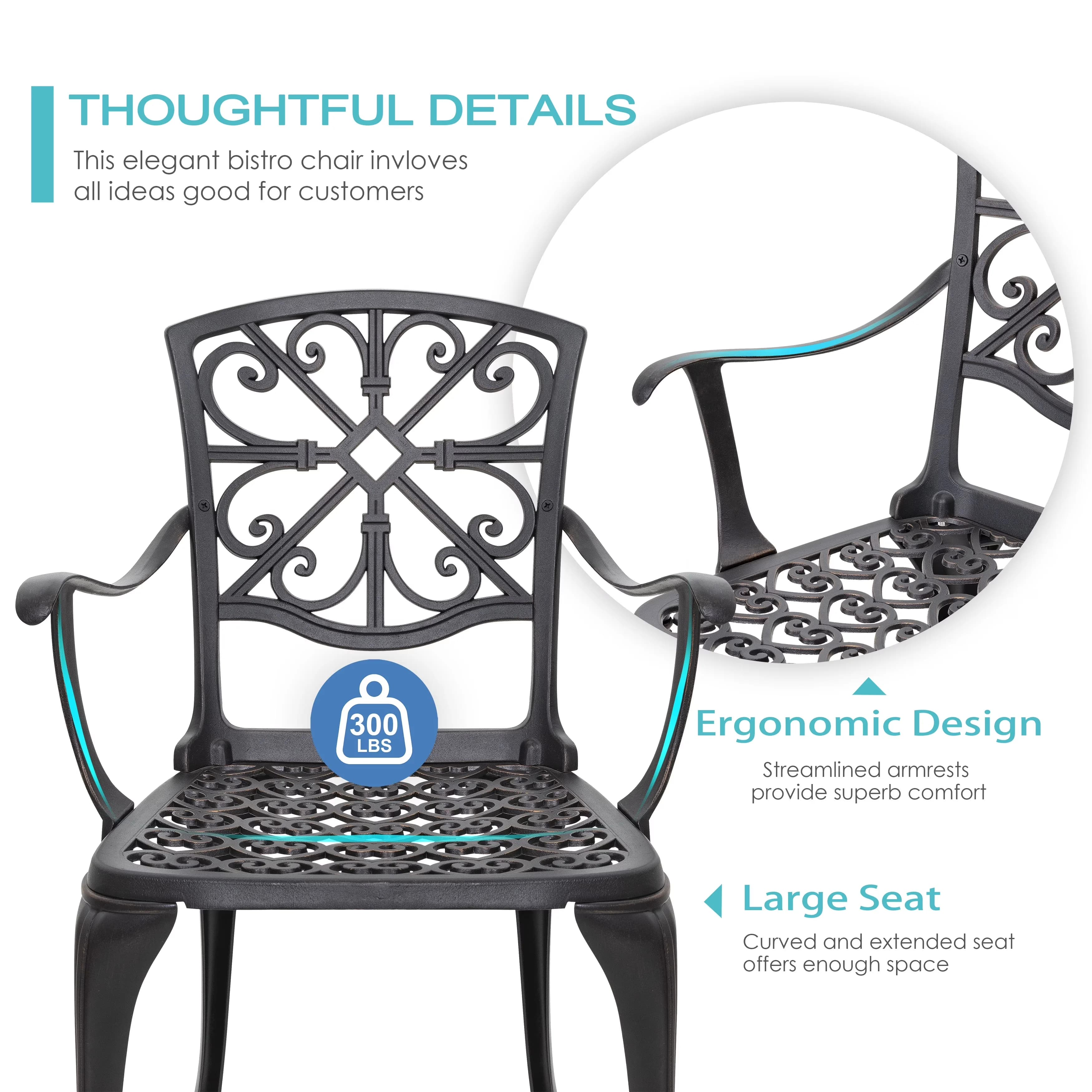 Modern Patio Dining Set with Weather-Resistant, Outdoor Table Sets, Umbrella Hole - Model D87724