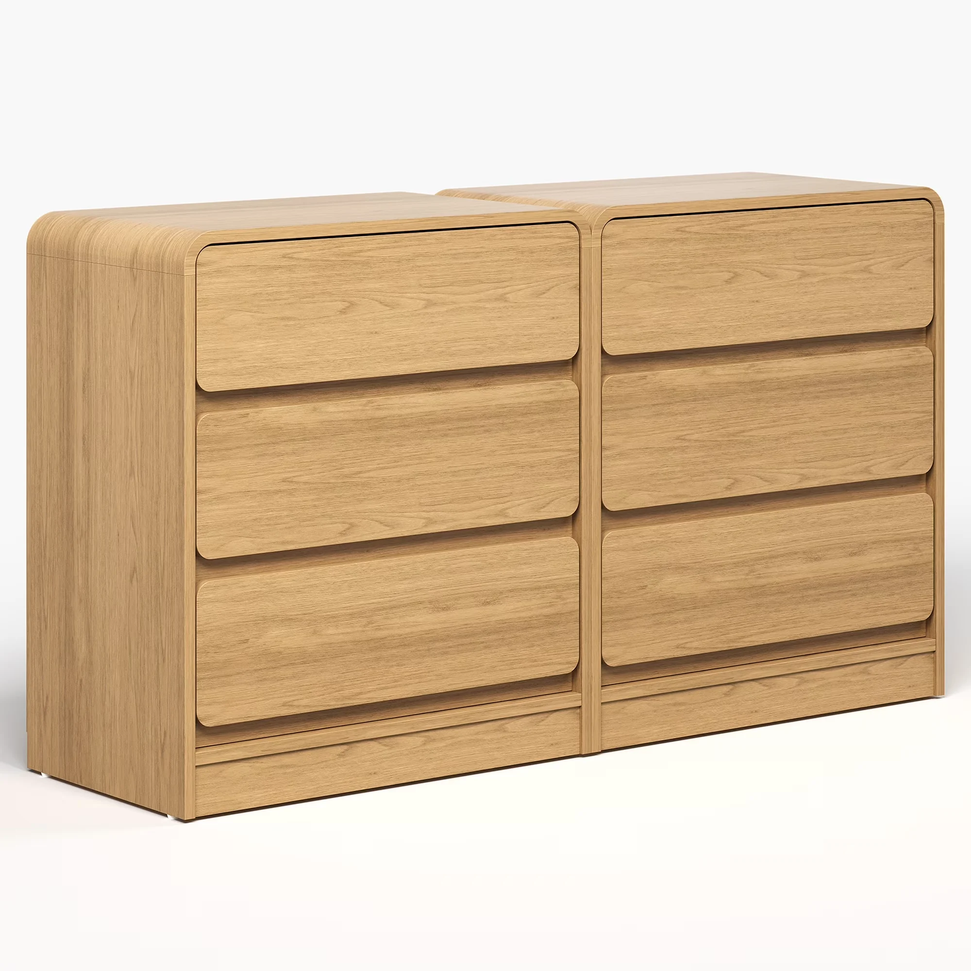 Efficient Outdoor Sofas Sectional with Modern Storage Cabinet, Natural Handle‑Free 3‑Drawer Dresser - Wood Off-White for Living Room,... Model 7CB8E3