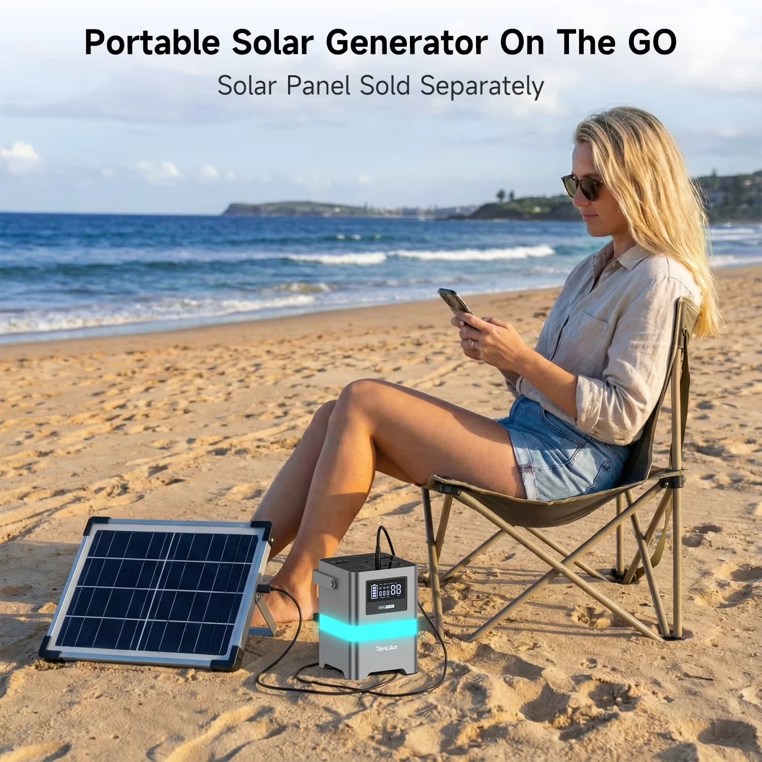 Innovative Generator with LED, 300W, 120V for Camping, Home - Durable Build Model B1D0D6