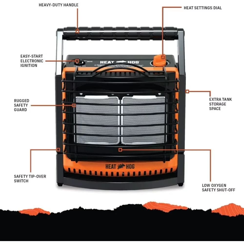 Portable And Electric Space Heater Classic with 18000 BTU, Adjustable - Multicolor Model B43548