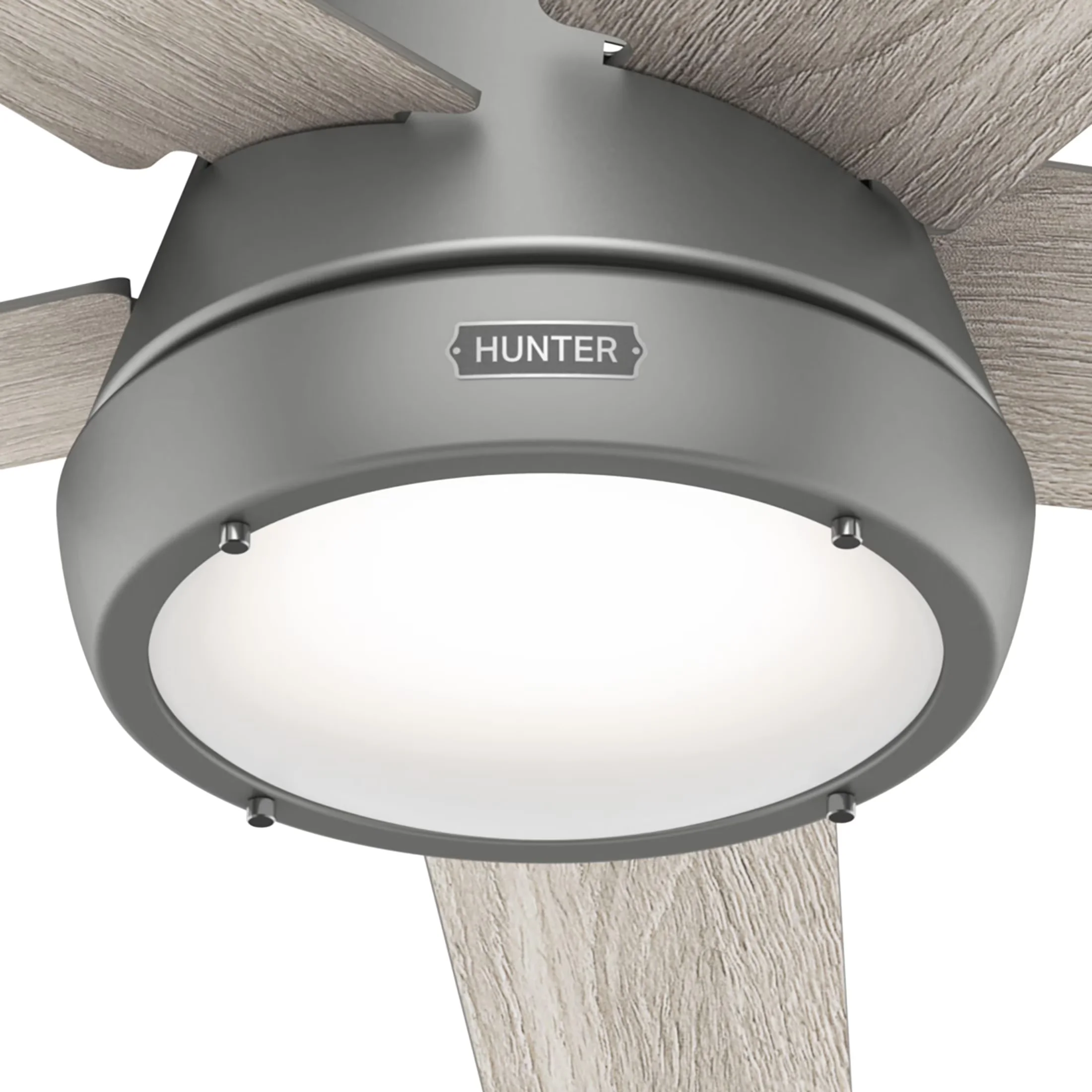 Durable Ceiling Fan with LED, Transitional - Silver Glass for Living Room, Bedroom Model CCF66A