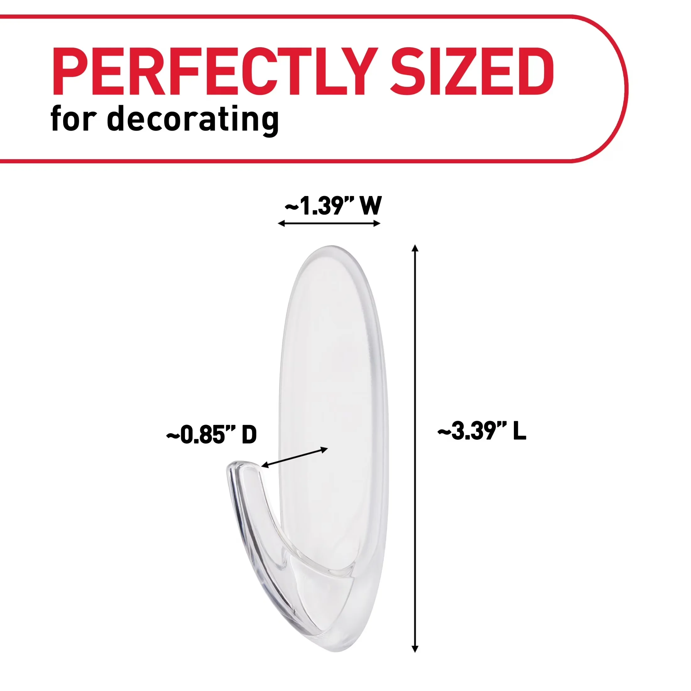 Versatile Damage-Free Hanging with Wall-Mountable, Easy Installation, Clear Hook - Plastic Blue Model D70098