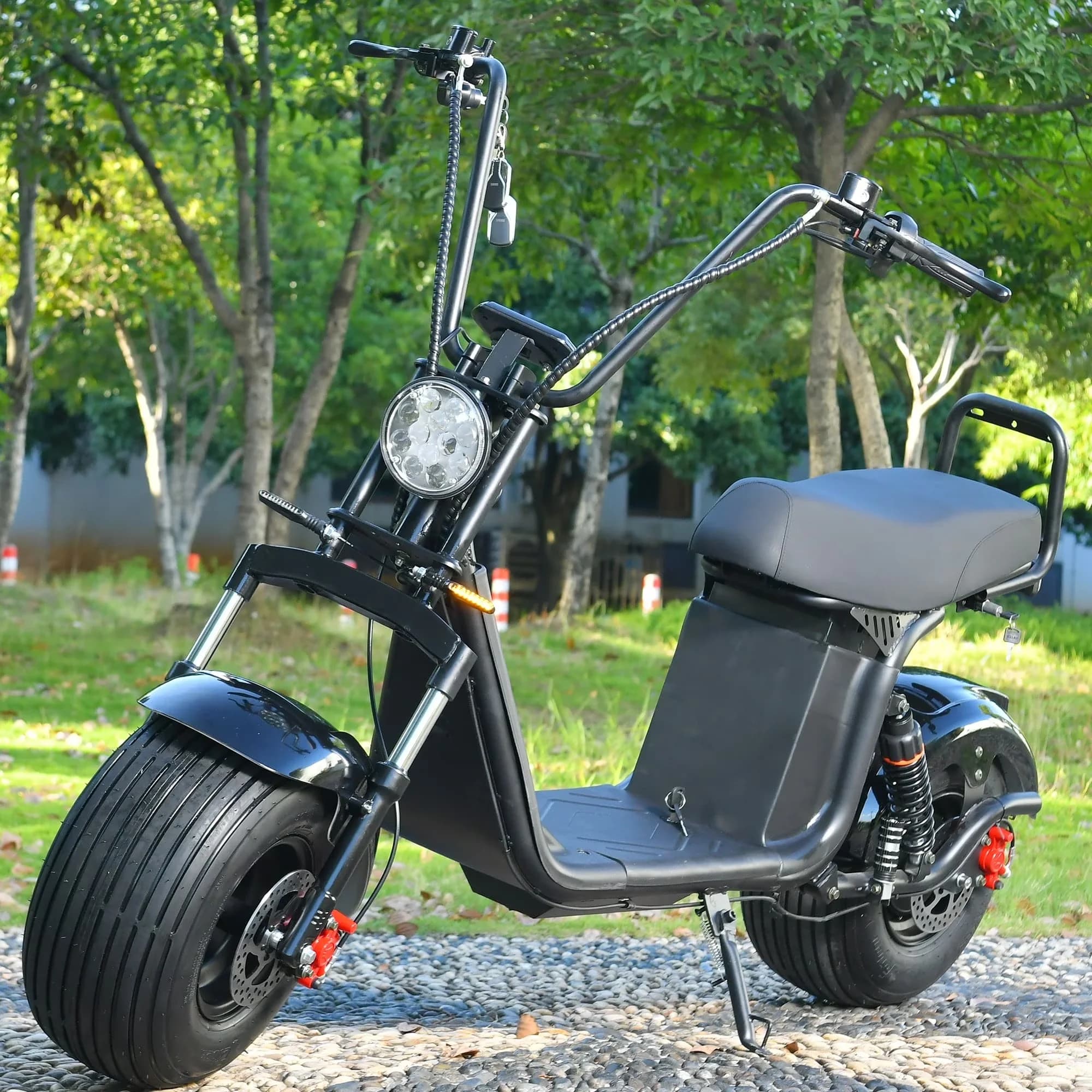 Versatile Scooter with 3000W, Headlights - Black Iron, Plastic - Standard Series Model DE77FB